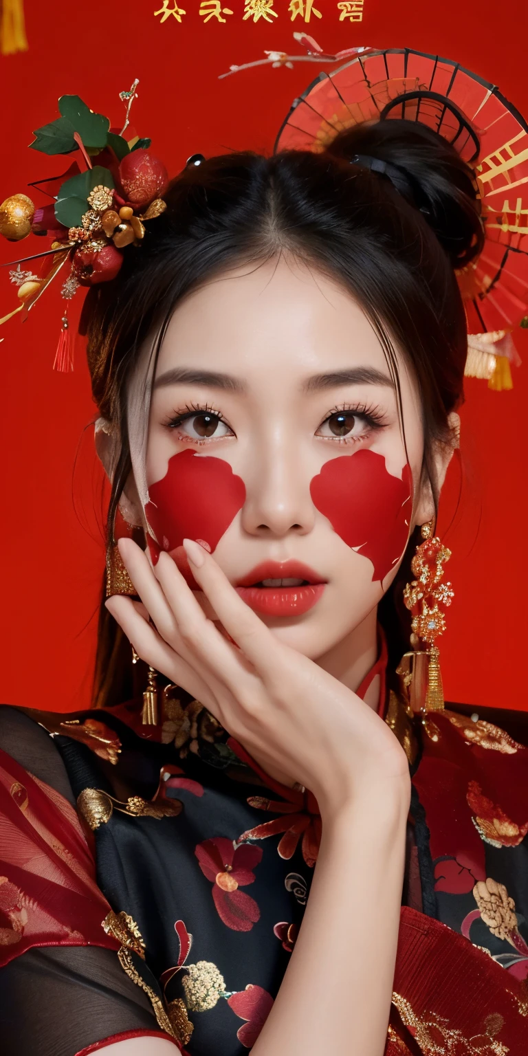 (Best quality, 8k, 32k, Masterpiece, UHD:1.2) "Generate a captivating artwork featuring a Japanese girl model with short, sleek black hair styled in chic bob haircuts, joyously celebrating the Chinese New Year. Infuse the scene with dynamic cinematic lighting, creating a visually striking ambiance that highlights the festive atmosphere. Enrich the composition with vibrant colors, traditional Chinese New Year decorations, and elements that evoke a sense of romance and joy. Capture the models engaged in traditional New Year festivities, perhaps exchanging red envelopes or participating in a vibrant dragon dance. Emphasize the fusion of dynamic lighting, the festive spirit, and a romantic aesthetic to create a visually stunning representation of the joyous celebration."