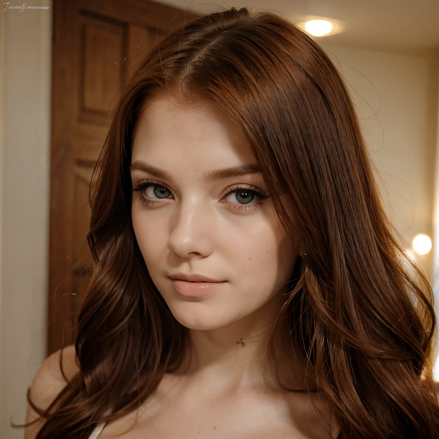 ruiva, cabelos longos, franja super hiper realis 19 anos