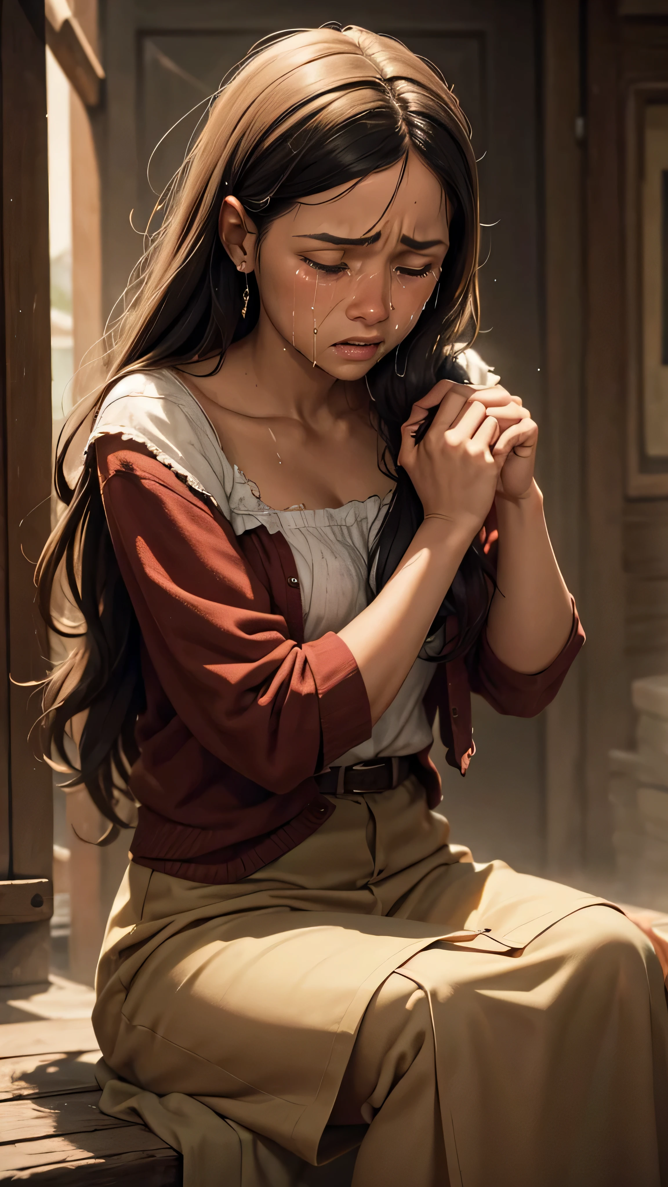 A crying poor women