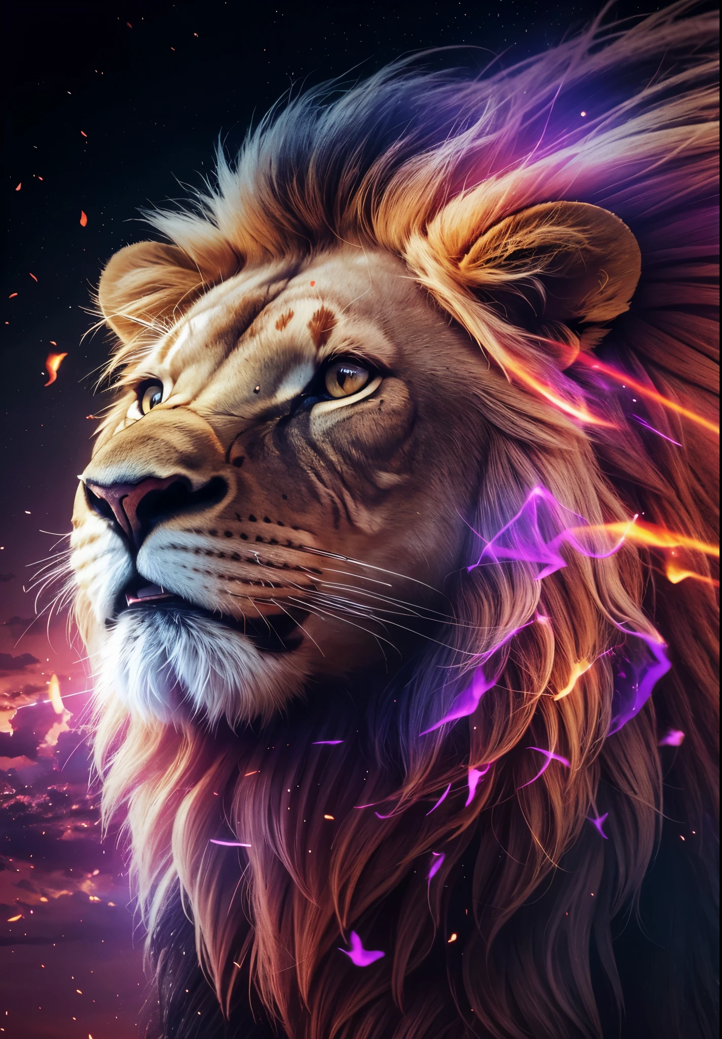 Lion, Divine Lion, naturais, Natureza, Natureza, Linda, renderizado, fotorrealista, UltraHD, 4k, texturasdetalhadas, thunders, sombras detalhadas, cores detalhadas, por do sol, sol se pondo, Sunset, Natureza Linda, Great Divine, por do sol, contraste detalhado, contraste realista, high resolution, cores detalhadas, fogo, eletricidade, divina criatura, 8k, Detailed Realistic, 16K, 8K, HD, contraste detalhado, contraste realista, high resolution, cores detalhadas, fogo, eletricidade, divina criatura, 8k, Detailed Realistic, Elegante,