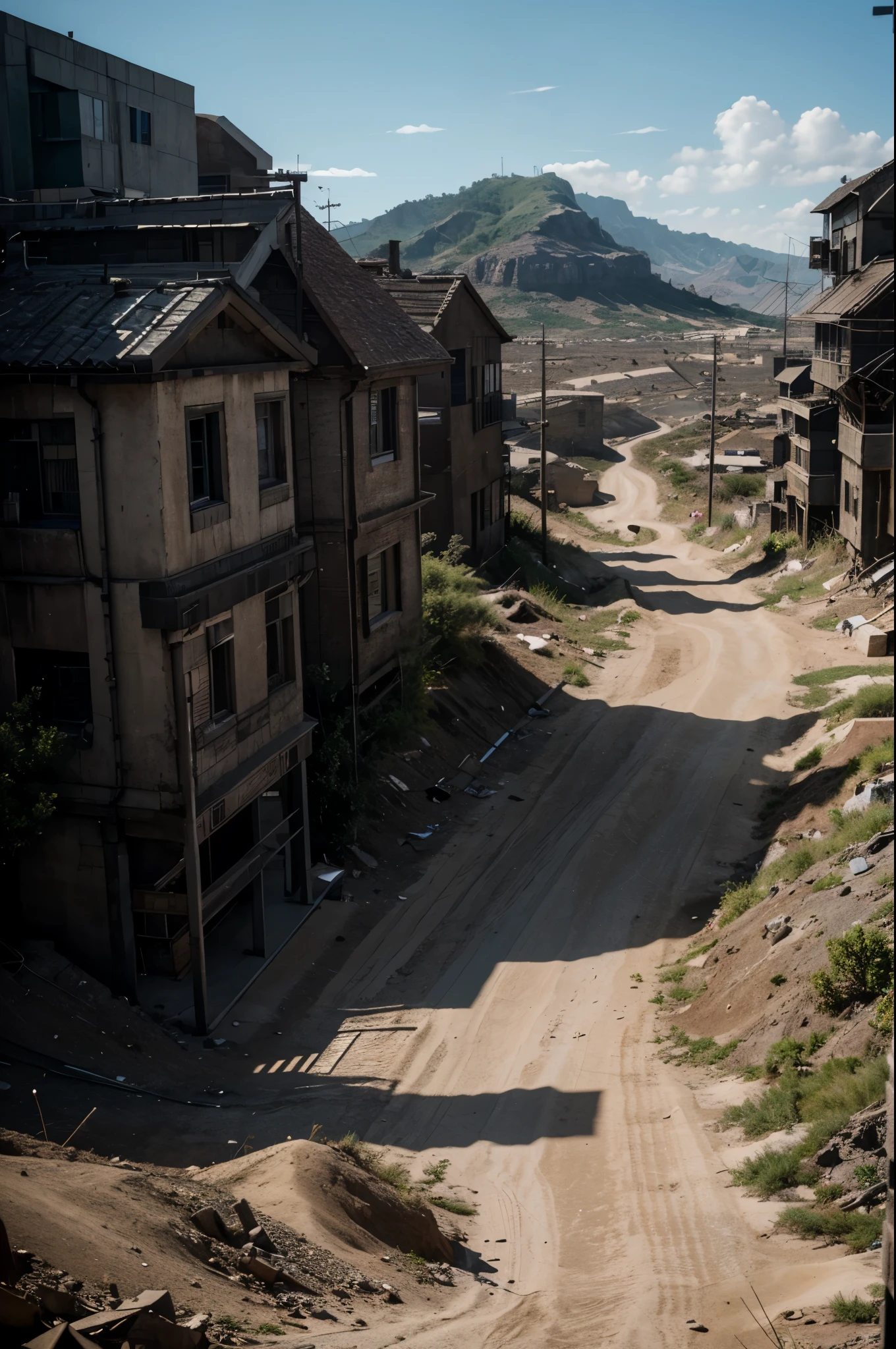 a high detailed dystopian World witout humans, 4k photography, hi resolution, cinematic 8k