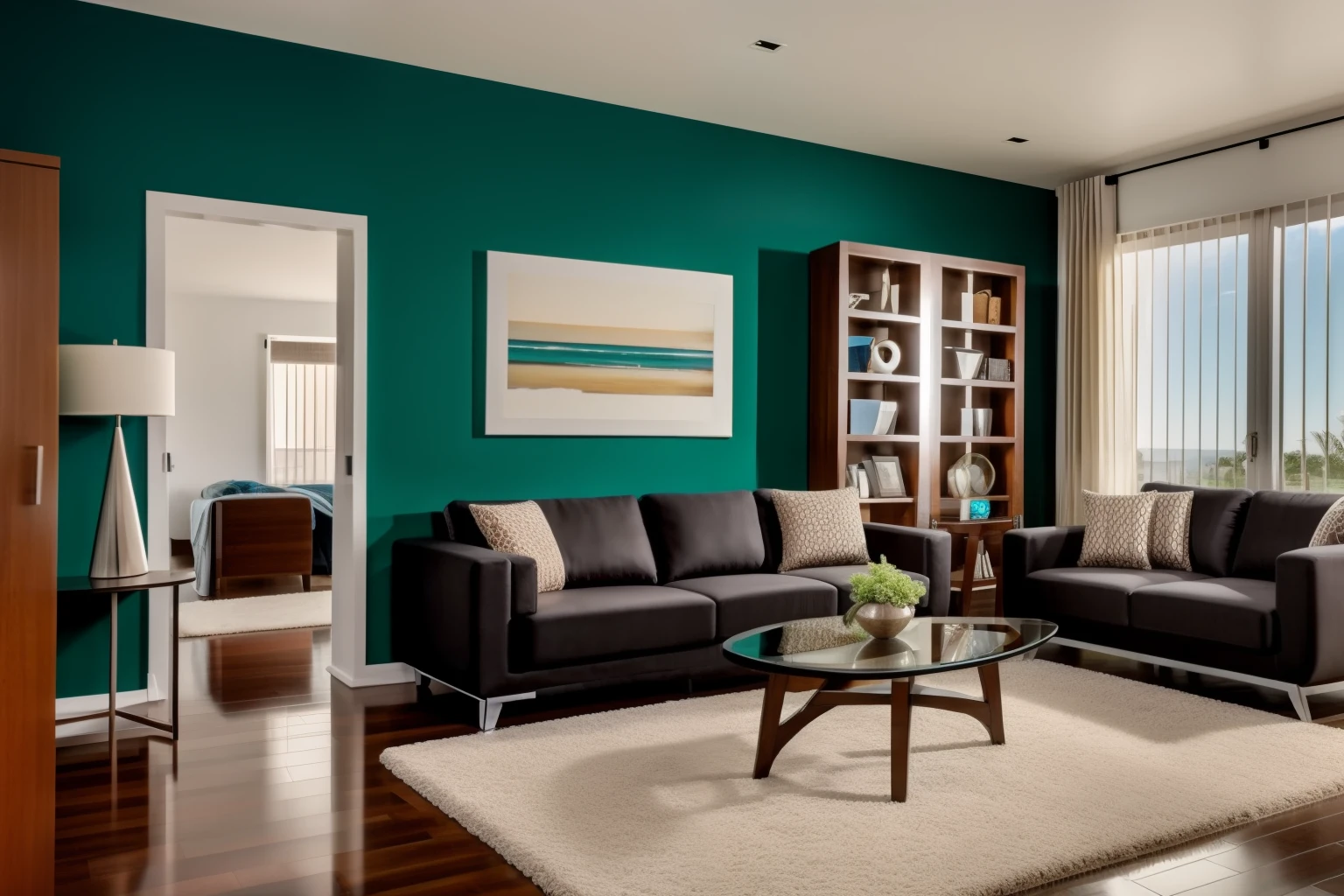 modern living room, neoclassic and modern mix, best quality, ultra realistic Father and son naked