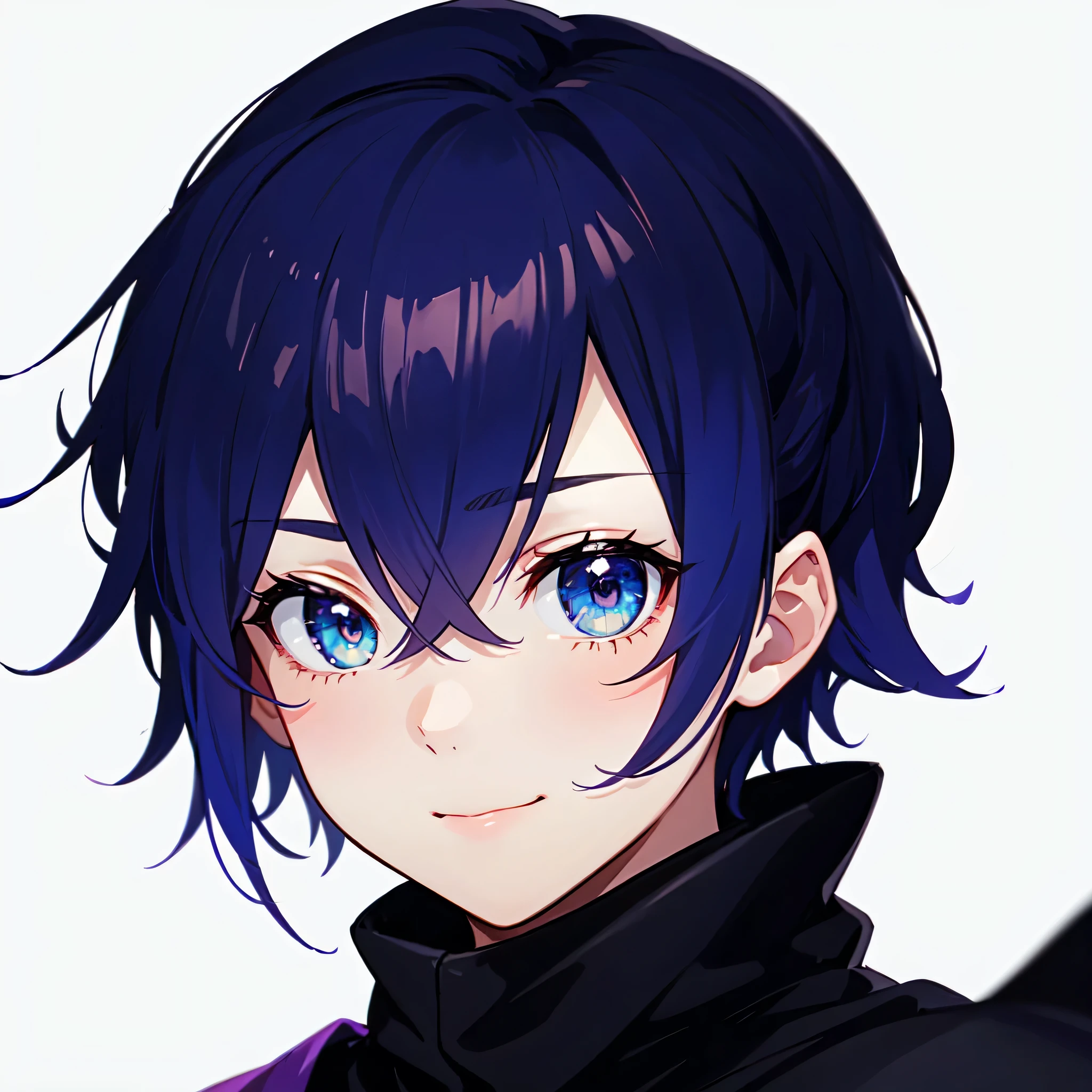 (((masterpiece))), icon, 1 boy, ((beautiful eyes)), heterochromia, blue eyes, green eyes, smile, nice, thin, (black robe), psychopath, Insanity