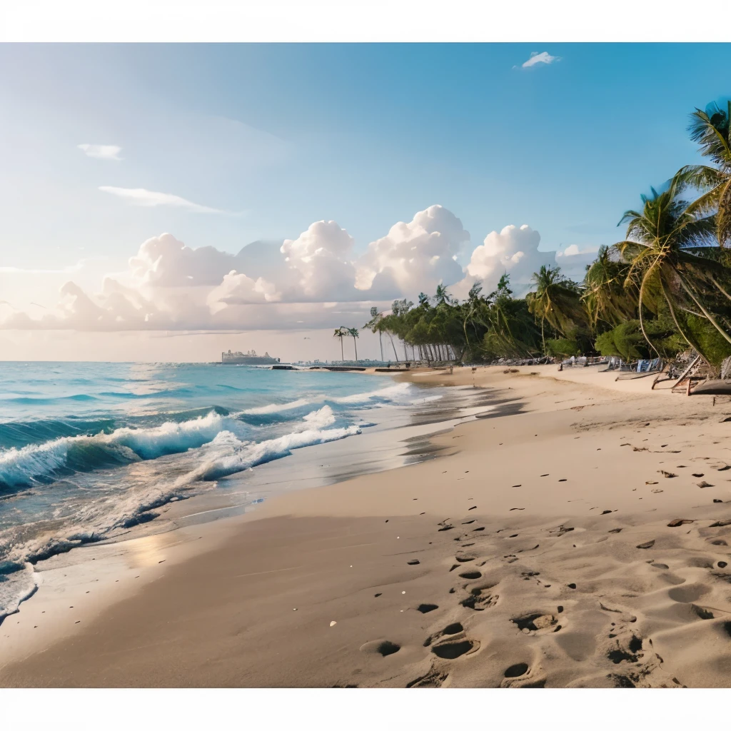 Please make a picture of the beachside sky in the afternoon, a picture that looks like a real one