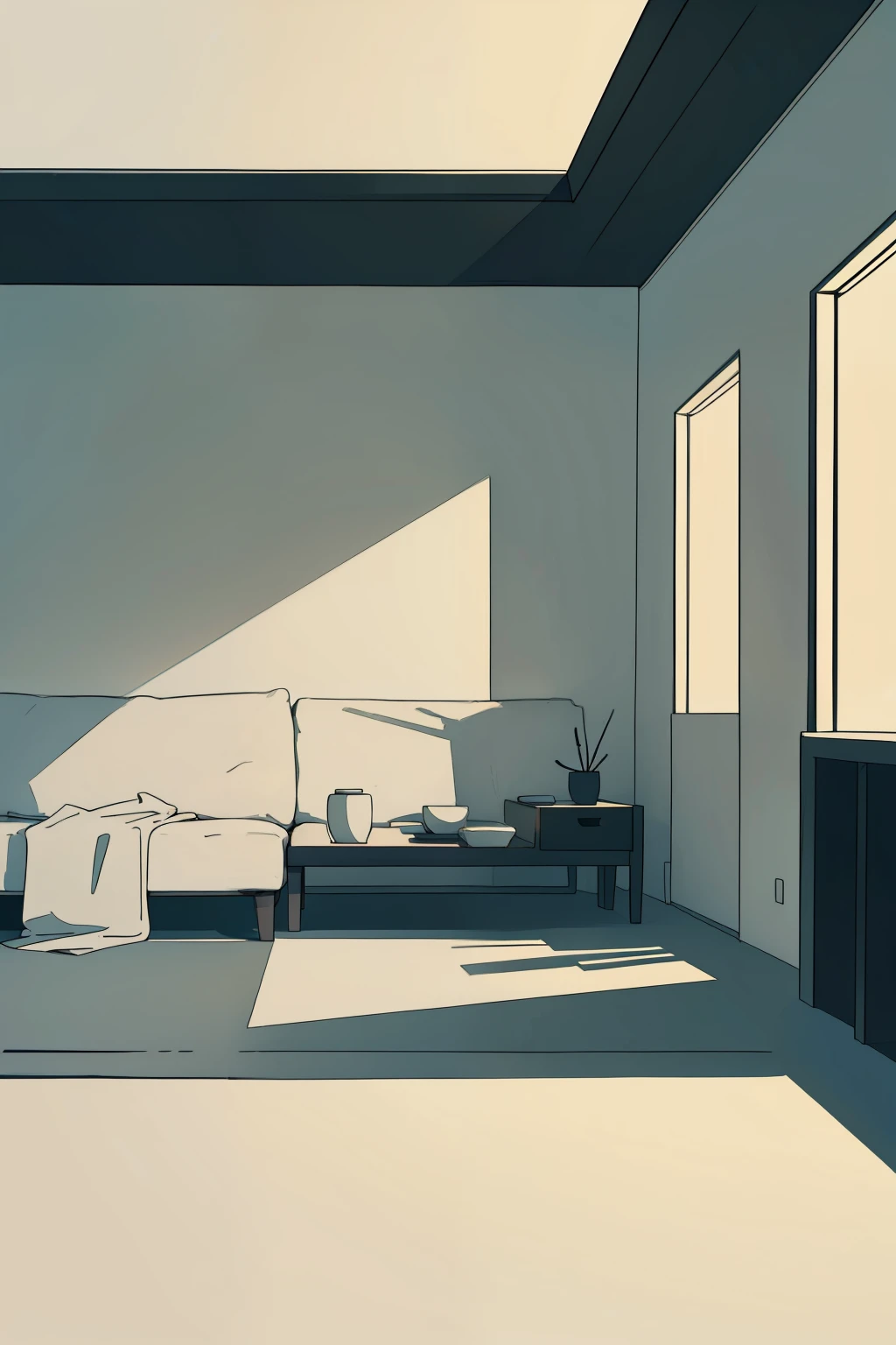 An aesthetic minimal background image, reminiscent of a film production set, boasts an uncluttered landscape with scarcely any discernible details. The scene is bathed in soft, natural light that casts gentle shadows, creating an allure of serenity and calm. Muted color tones dominate the frame, adding to the understated elegance of the image. A sense of minimalism permeates the atmosphere, inviting the viewer to focus on the intricacies of the few details that are present. This evocative image, with its subtle textures and soothing ambiance, is a testament to the power of less is more in visual storytelling.