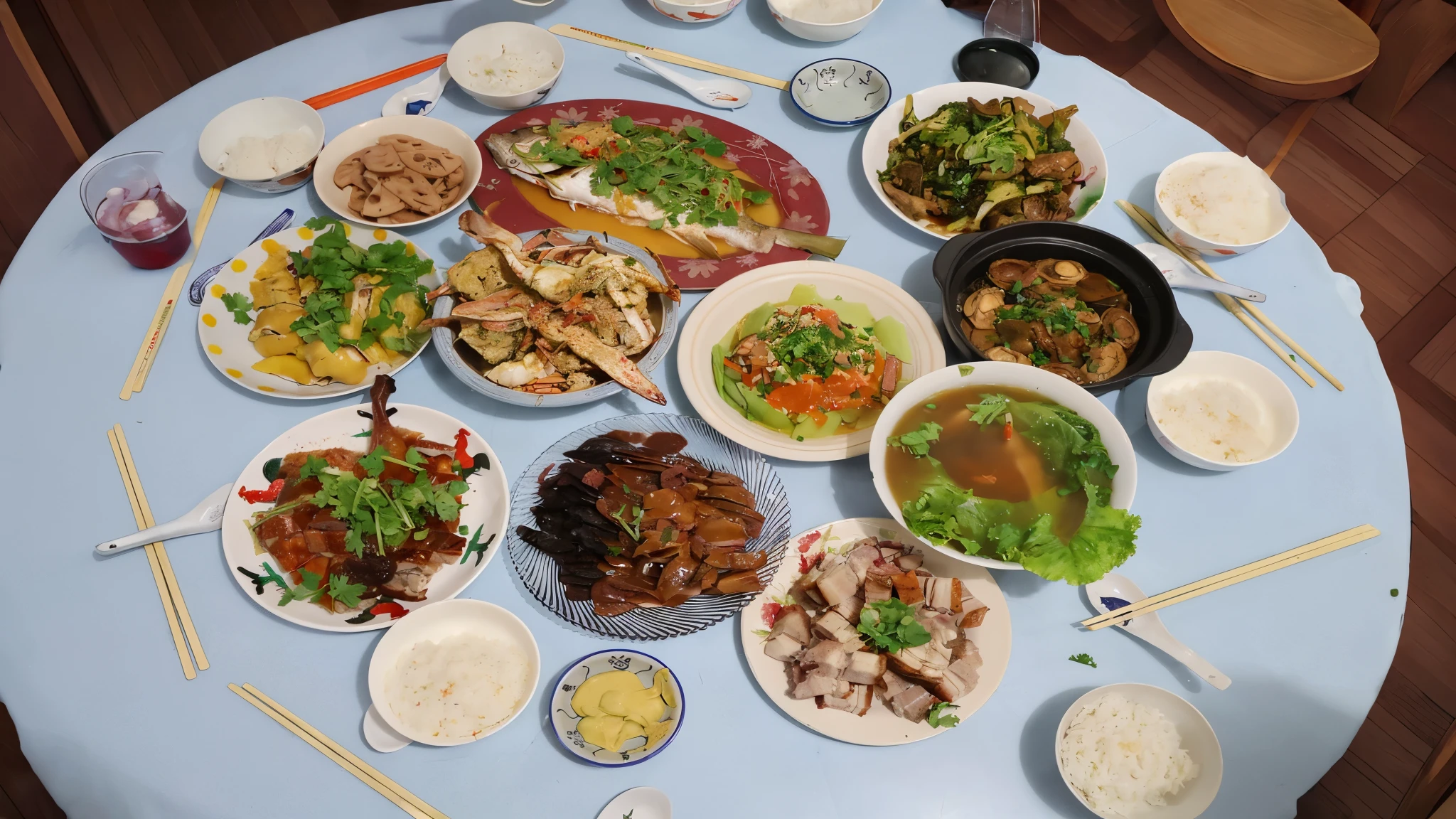 Food table in a luxury restaurant