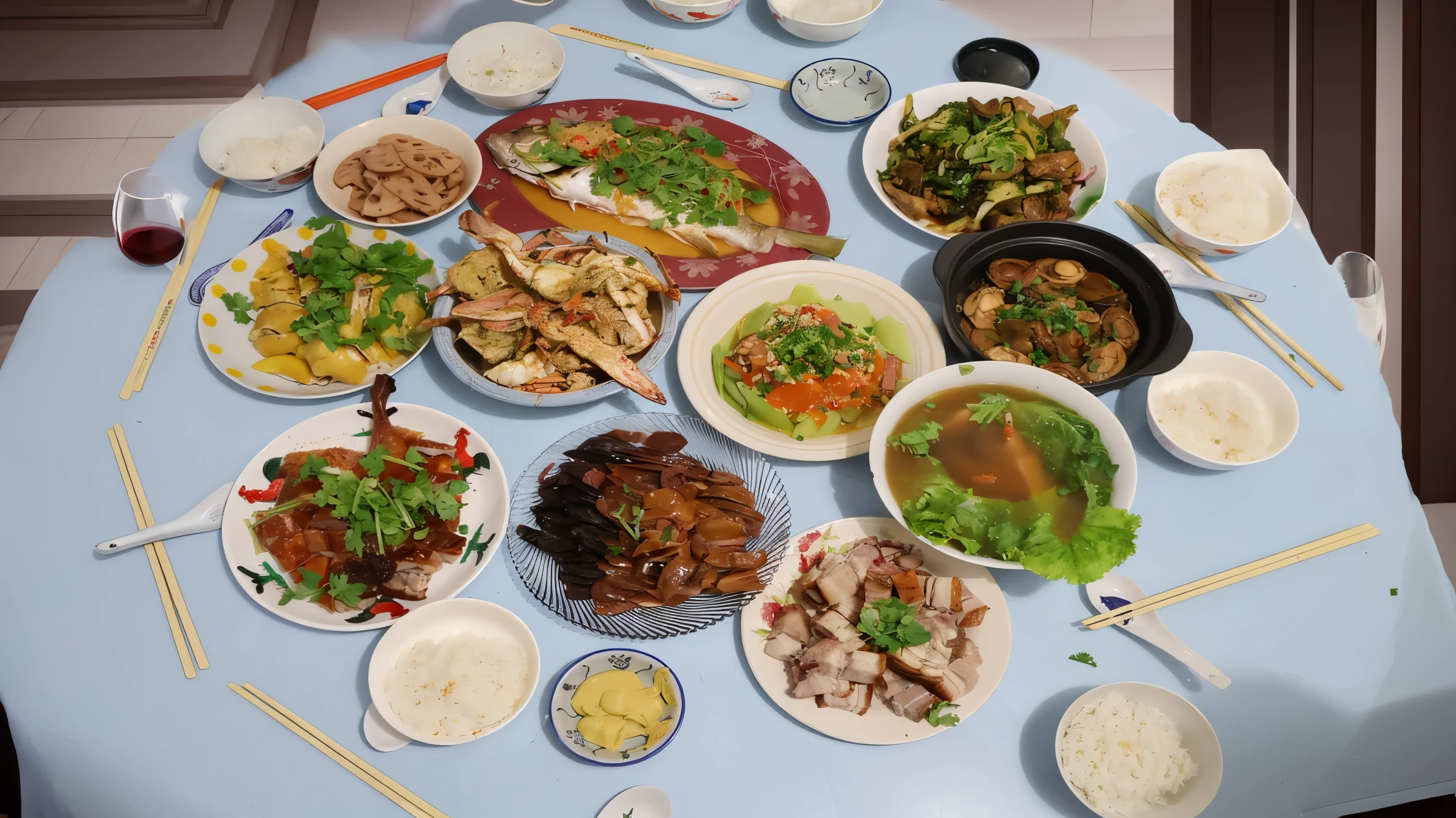 Food table in a luxury restaurant