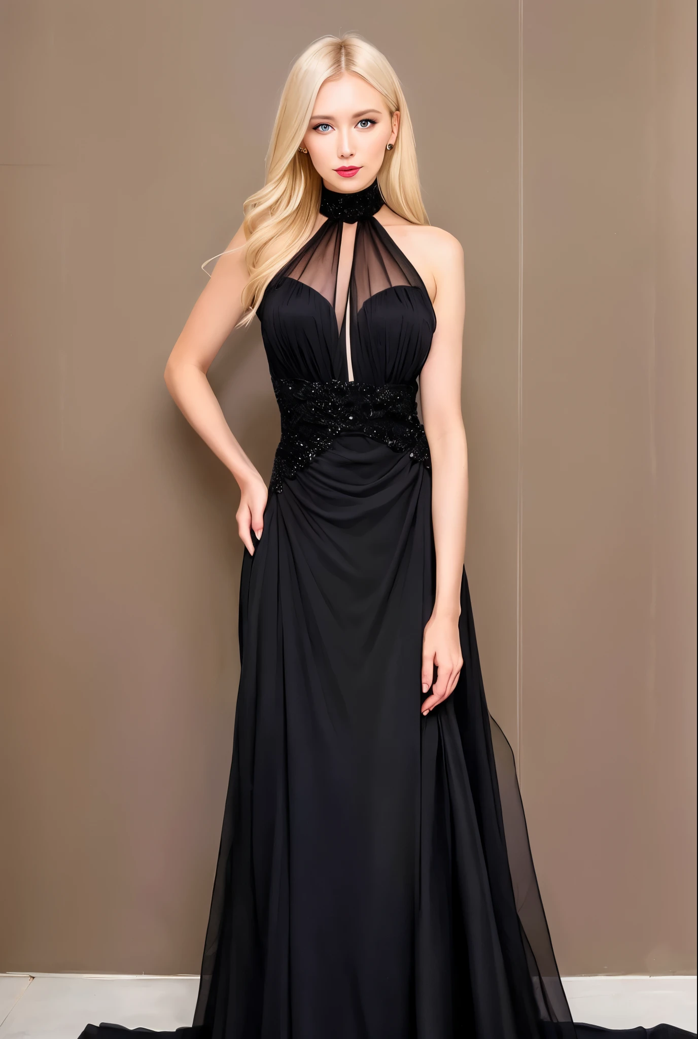 a blonde woman in a black dress , irina nordsol kuzmina, 