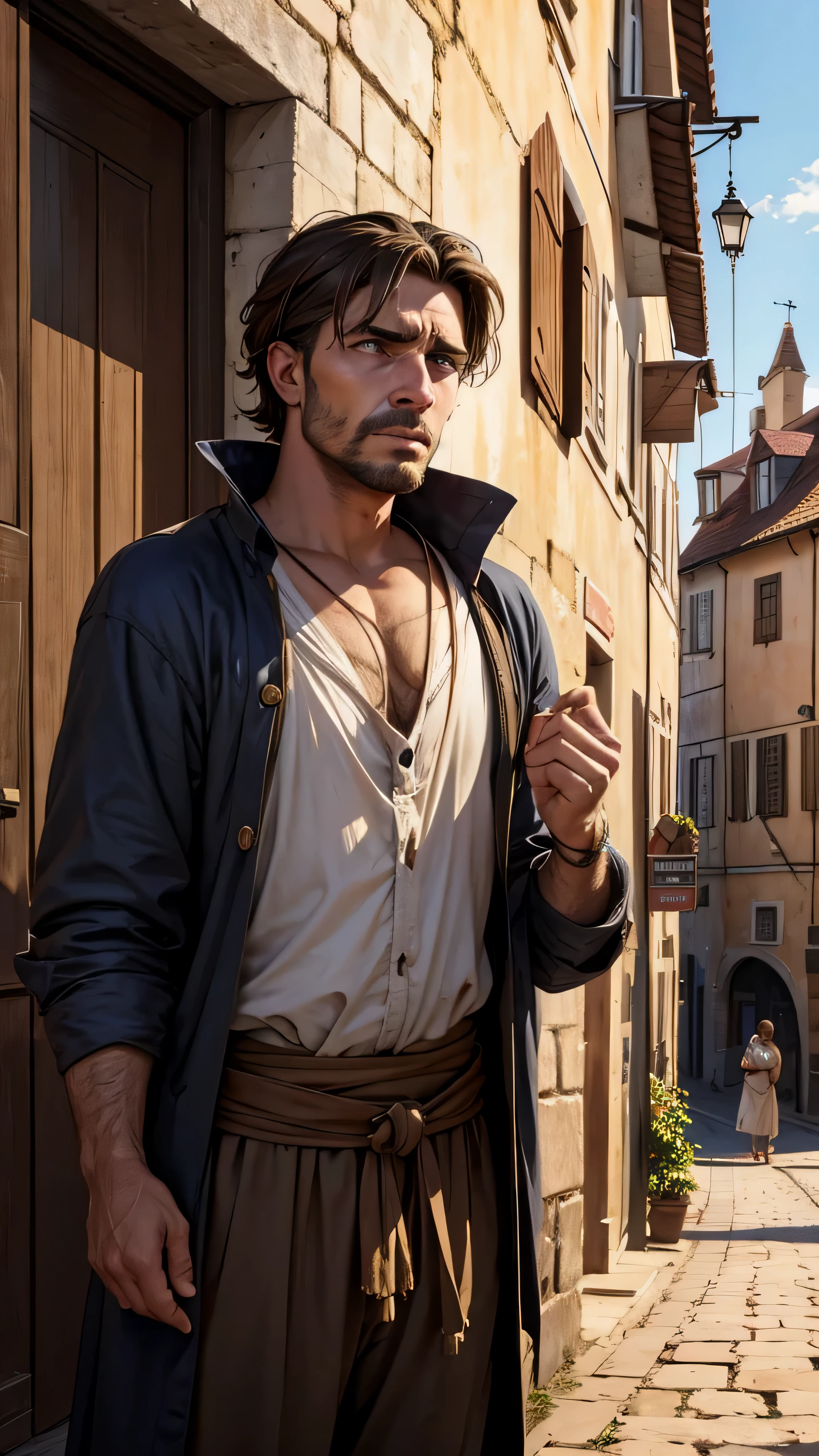 A very shocked European Guy of the poor European town around 500 BCE 