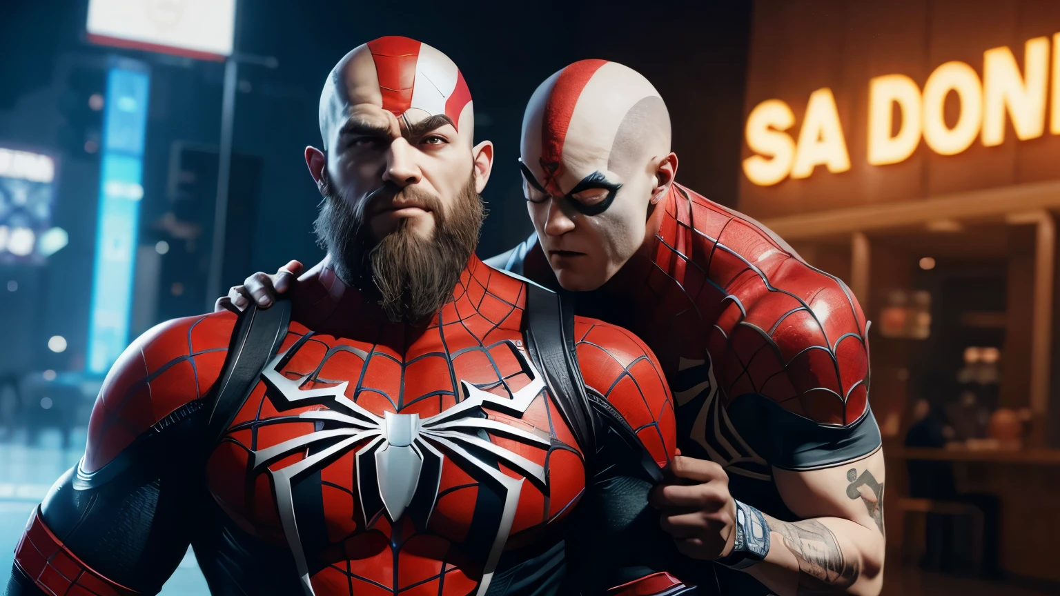 I want you to do a logo with video gamas characters like kratos and spider man and arthur 