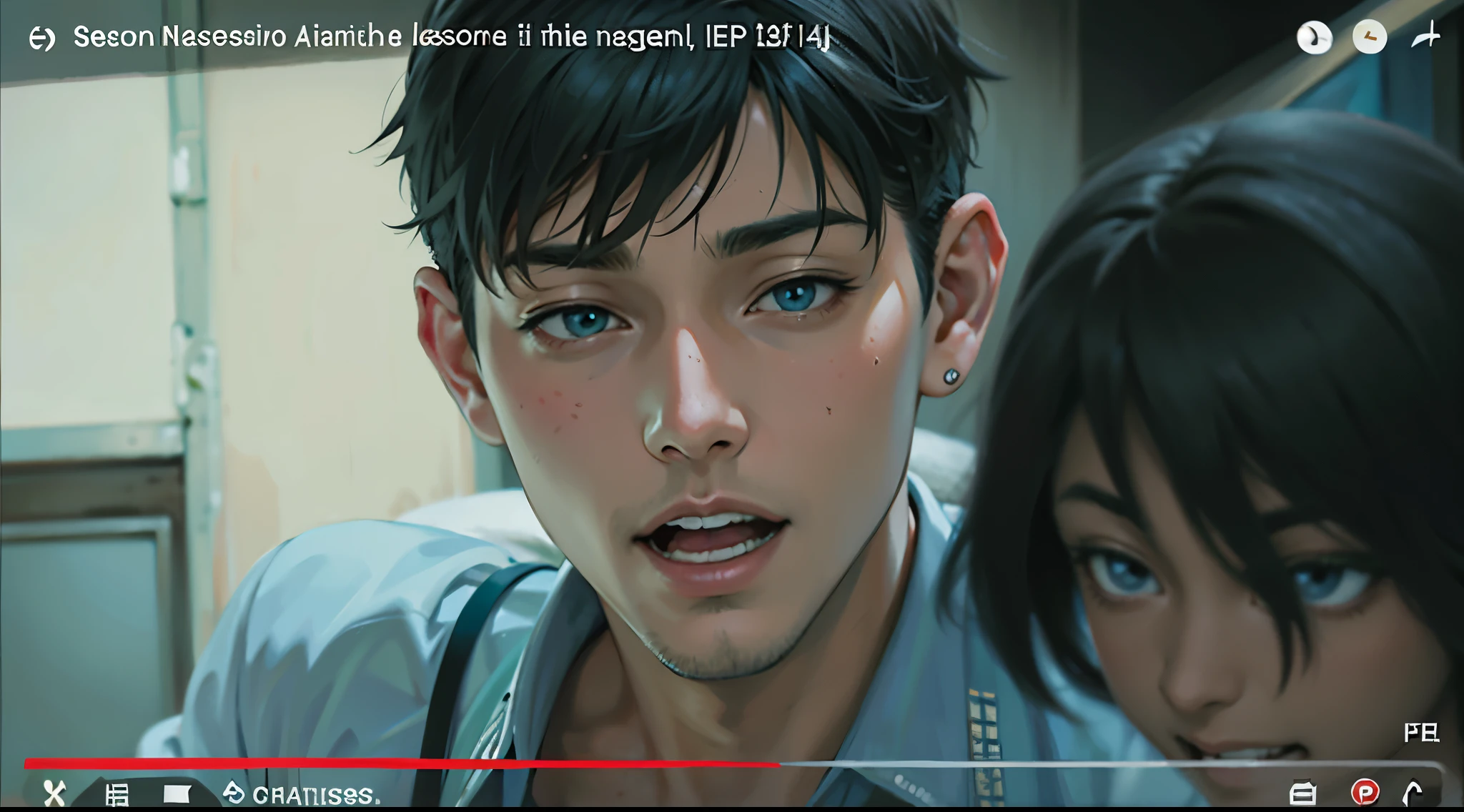hay un hombre con cabello morado y un tenedor en la mano, realistic art style, realistic anime art style, realismo animado style, estilo anime semi-realista, estilo de arte anime realista, obra de arte al estilo de guweiz, hecho con estudio de pintor anime, en un estilo anime, realism artistic style, pintado en estudio de pintor anime, realismo animado, estilo anime 2d