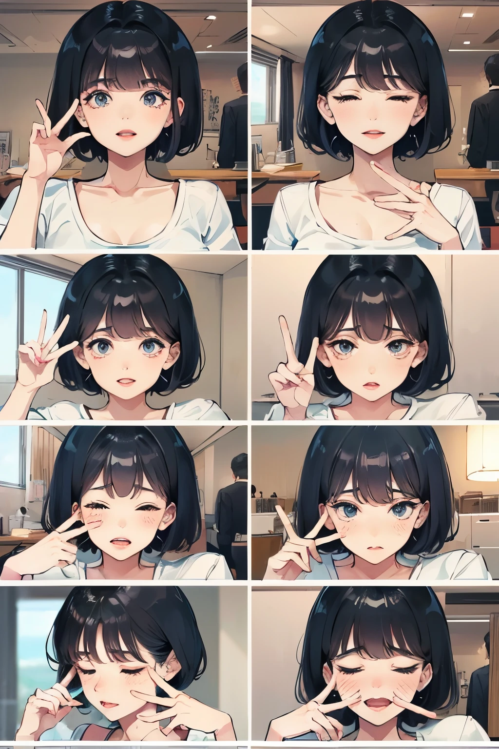 pretty fat woman、100I'm about Kg fat。Picking a booger with my eyes closed、Short hair