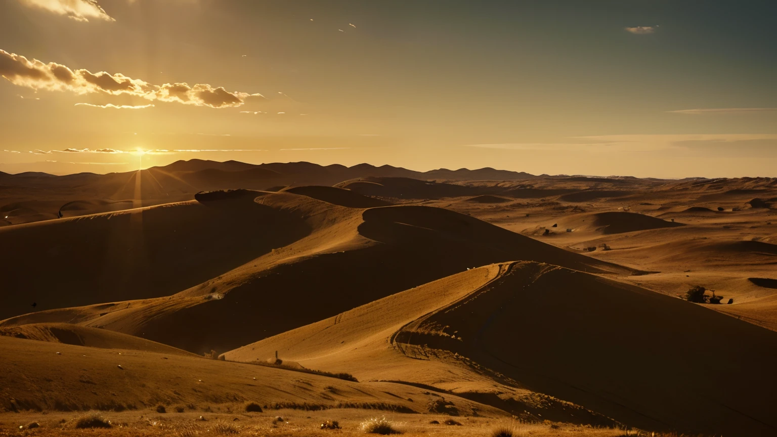 excellent quality, hyper-realistic,isolated barren field,daytime,golden hour,cinematic,8k