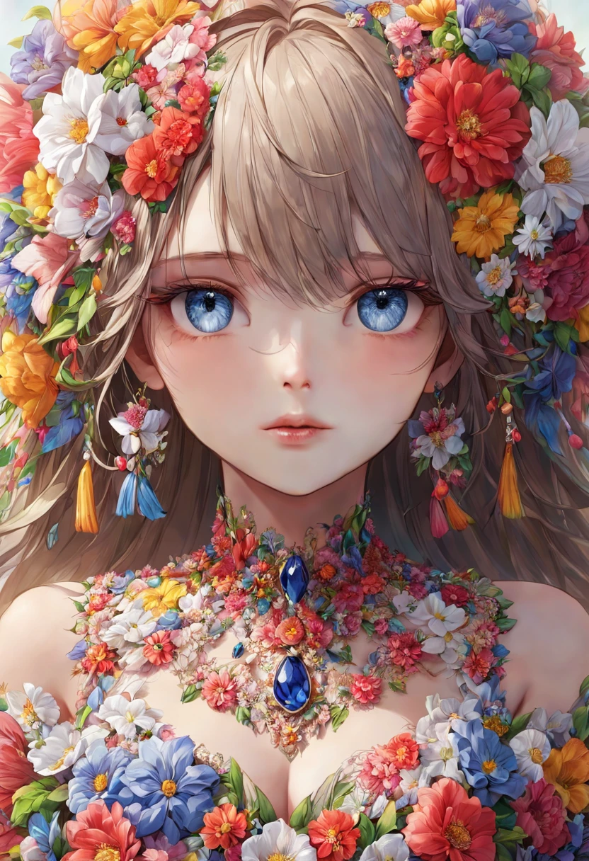 masterpiece, 1 weoman, ais-flowery, dress, detailed eyes, detailed face
