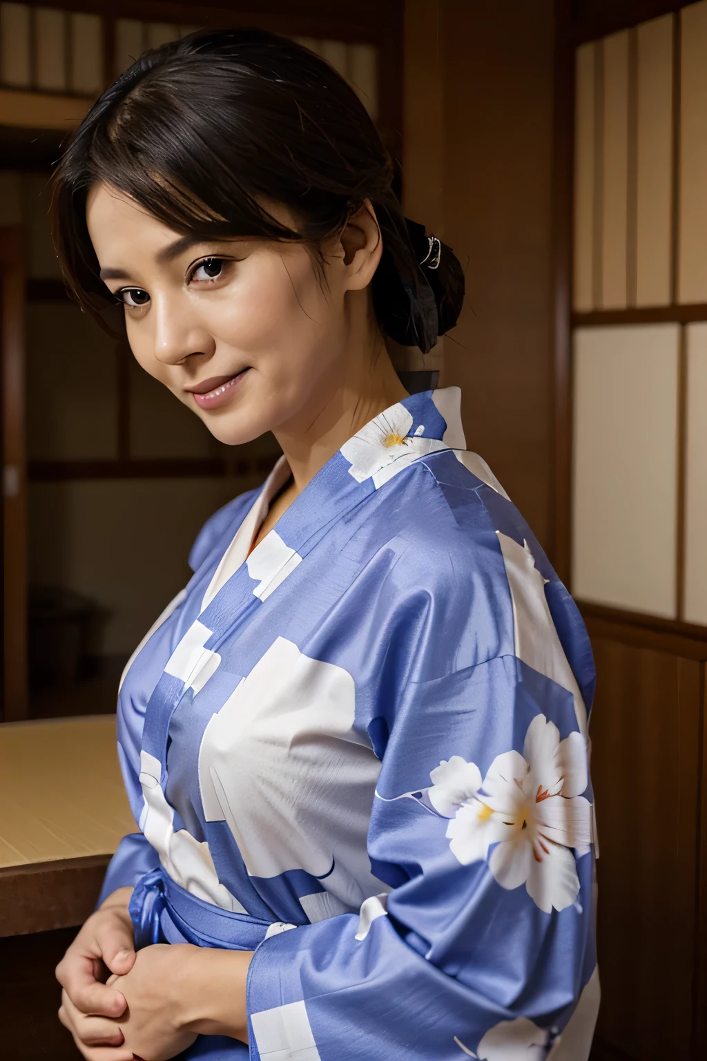 Beautiful woman in her 40s wearing a yukata