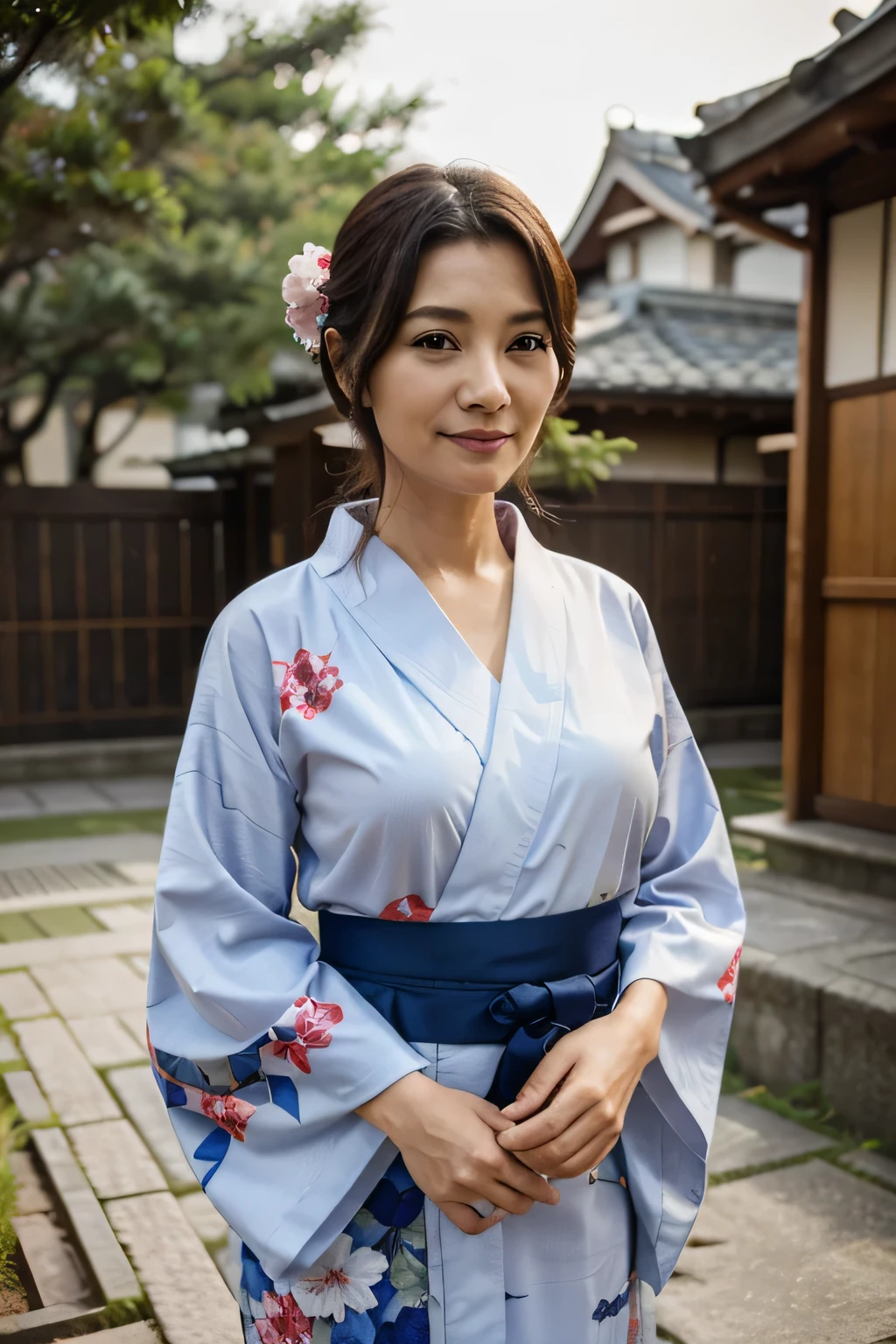 Beautiful woman in her 40s wearing a yukata
