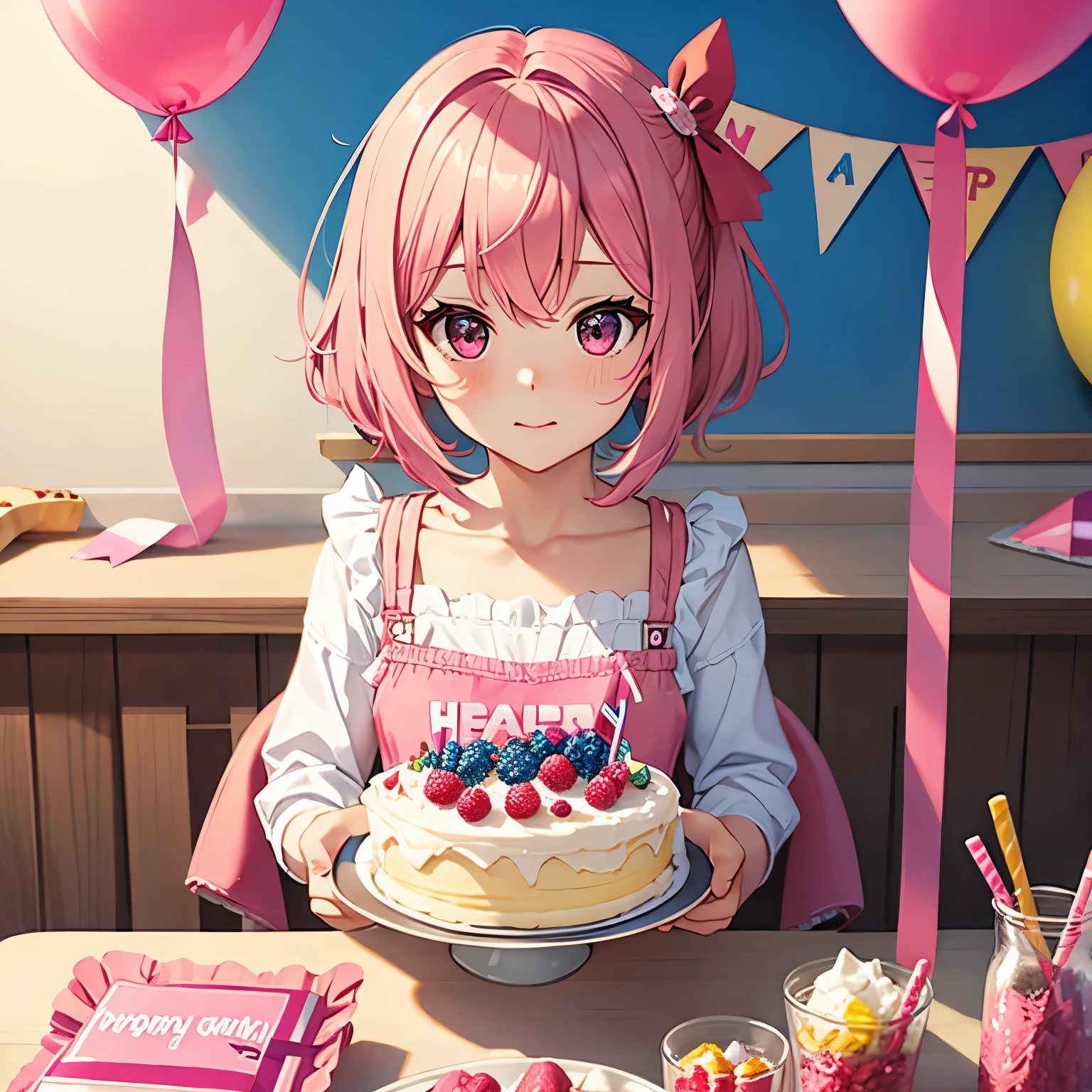 Streamer Girl, Short Pink Hair, Birthday Party, Candy, Berry's,