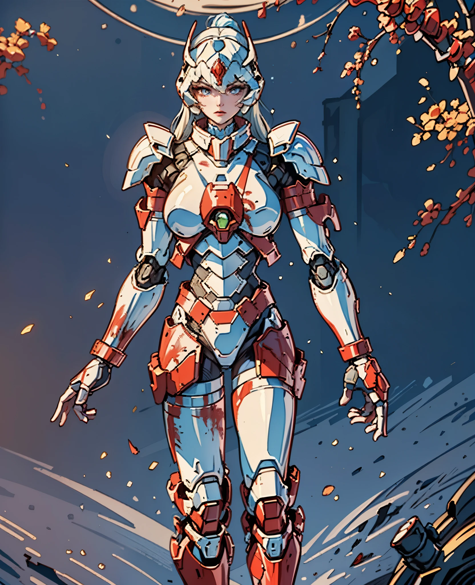 A woman adorned in fantasy-style full-body armor, a crown-concept fully enclosed helmet that unveils only her eyes, a composite layered chest plate, fully encompassing shoulder and hand guards, a lightweight waist armor, form-fitting shin guards, the overall design is heavy-duty yet flexible, the armor gleams with a golden glow, complemented by red and blue accents, exhibiting a noble aura, she floats above a fantasy-surreal high-tech city, this character embodies a finely crafted fantasy-surreal style armored hero in anime style, exquisite and mature manga art style, Queen Bee Concept Armor, (plasma, blood), ((bio mecha, long legs, elegant, goddess, femminine:1.5)), metallic, high definition, best quality, highres, ultra-detailed, ultra-fine painting, extremely delicate, professional, anatomically correct, symmetrical face, extremely detailed eyes and face, high quality eyes, creativity, RAW photo, UHD, 32k, Natural light, cinematic lighting, masterpiece-anatomy-perfect, masterpiece:1.5