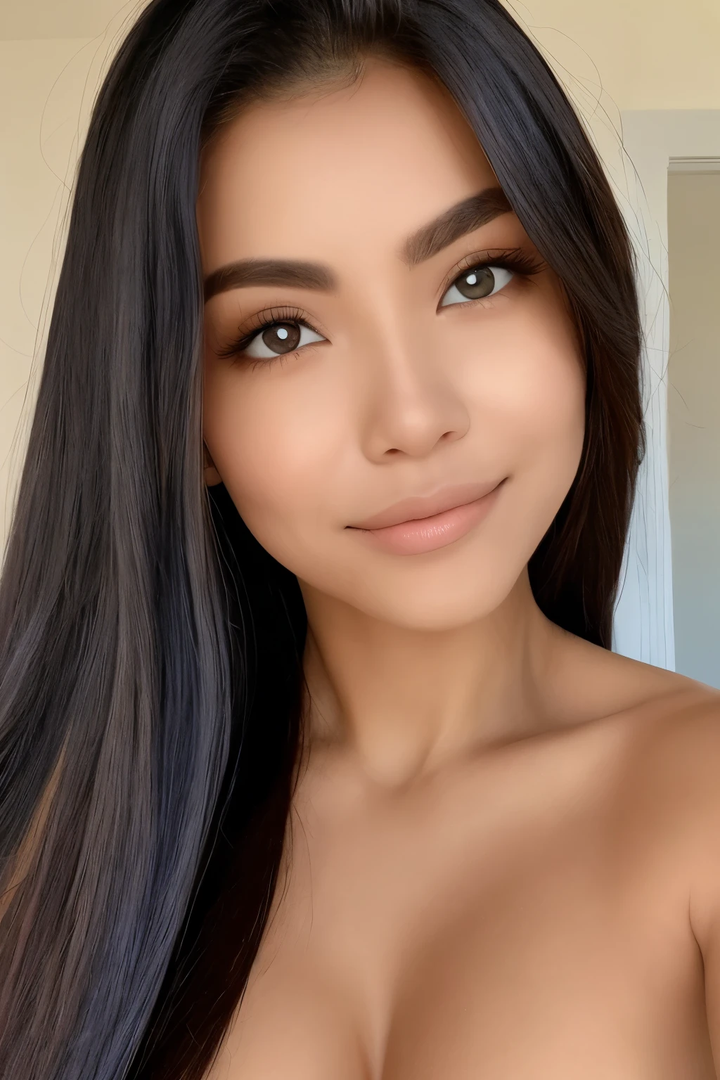 ((melhor qualidade)), ((obra de arte)), (detalhado), rosto perfeito, morena iluminada , olhos castanhos claros, cabelos longos