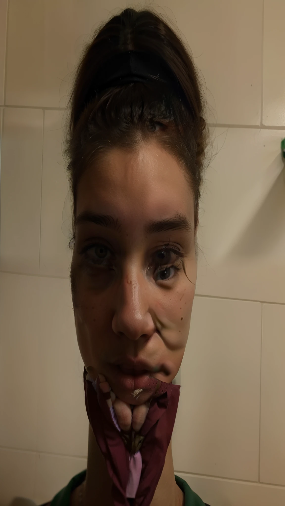 Arafed man taking a selfie in a mirror with his cell phone, selfie mirror, little selfie, 23 years, 21 years, autophoto, 24 years old, 22 years, very very low quality image, 18 years, around 20 years, 16 years old, autofoto iphone, 27 years old, dirty mirror