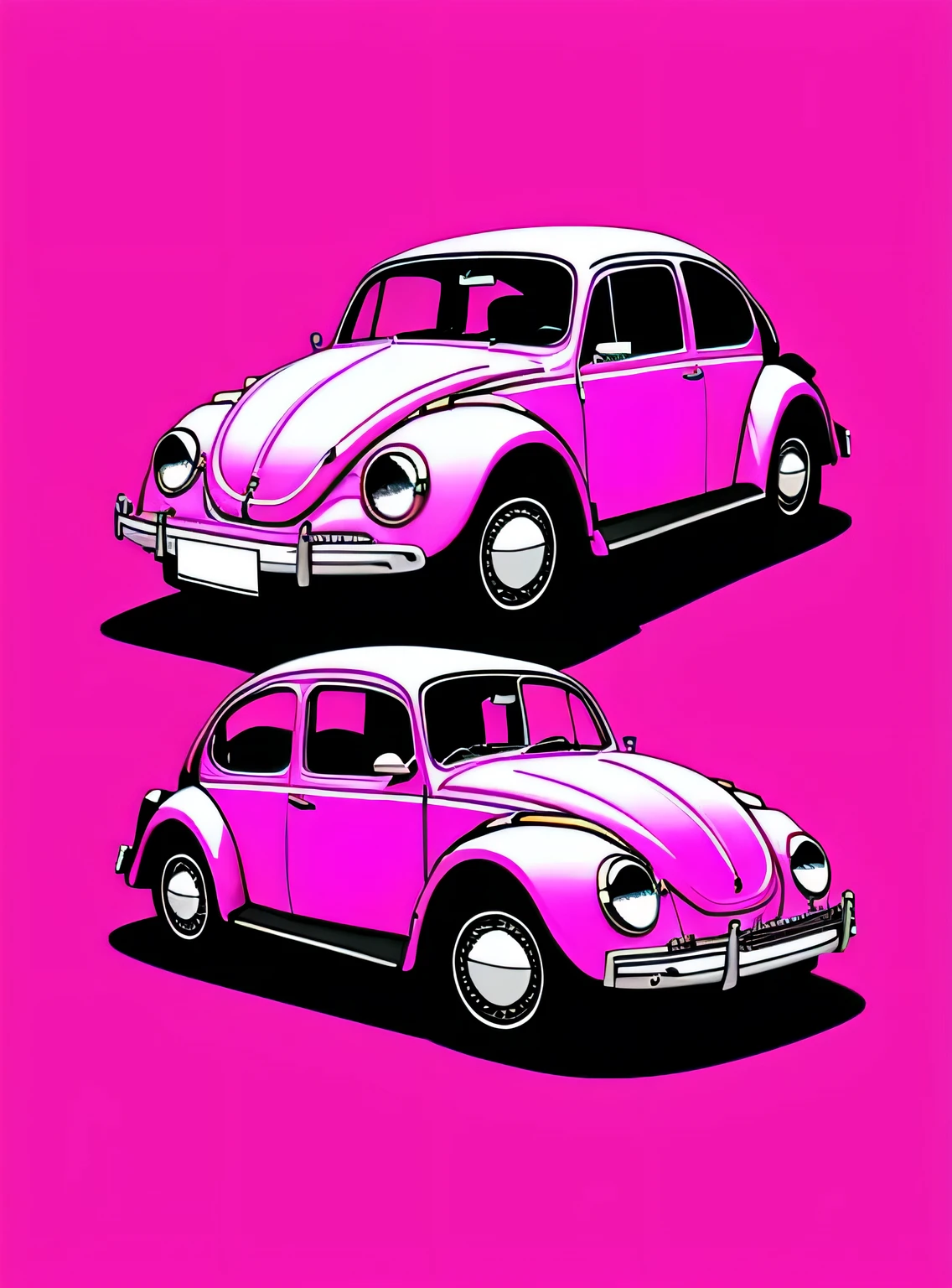 um logotipo do livro VW Beetle no estilo de arte em (fundo rosa:1.5)