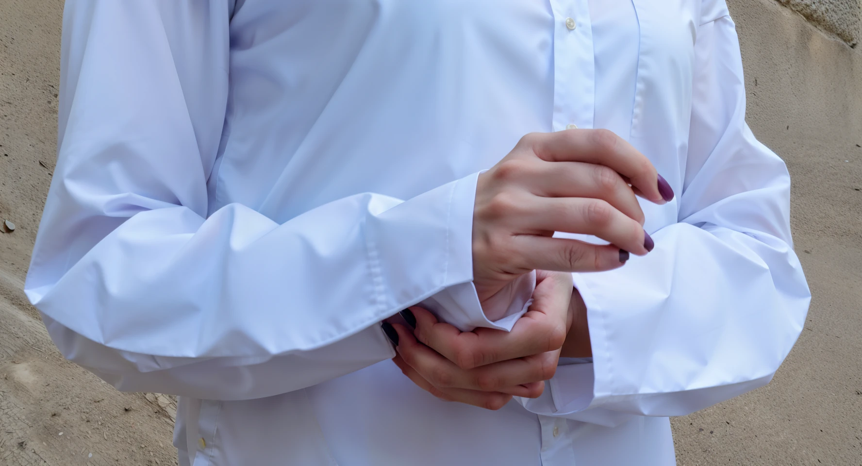 beautiful woman is vestindo uma camisa branca, mangas brancas, vestindo uma camisa branca, perfect hands, female hands