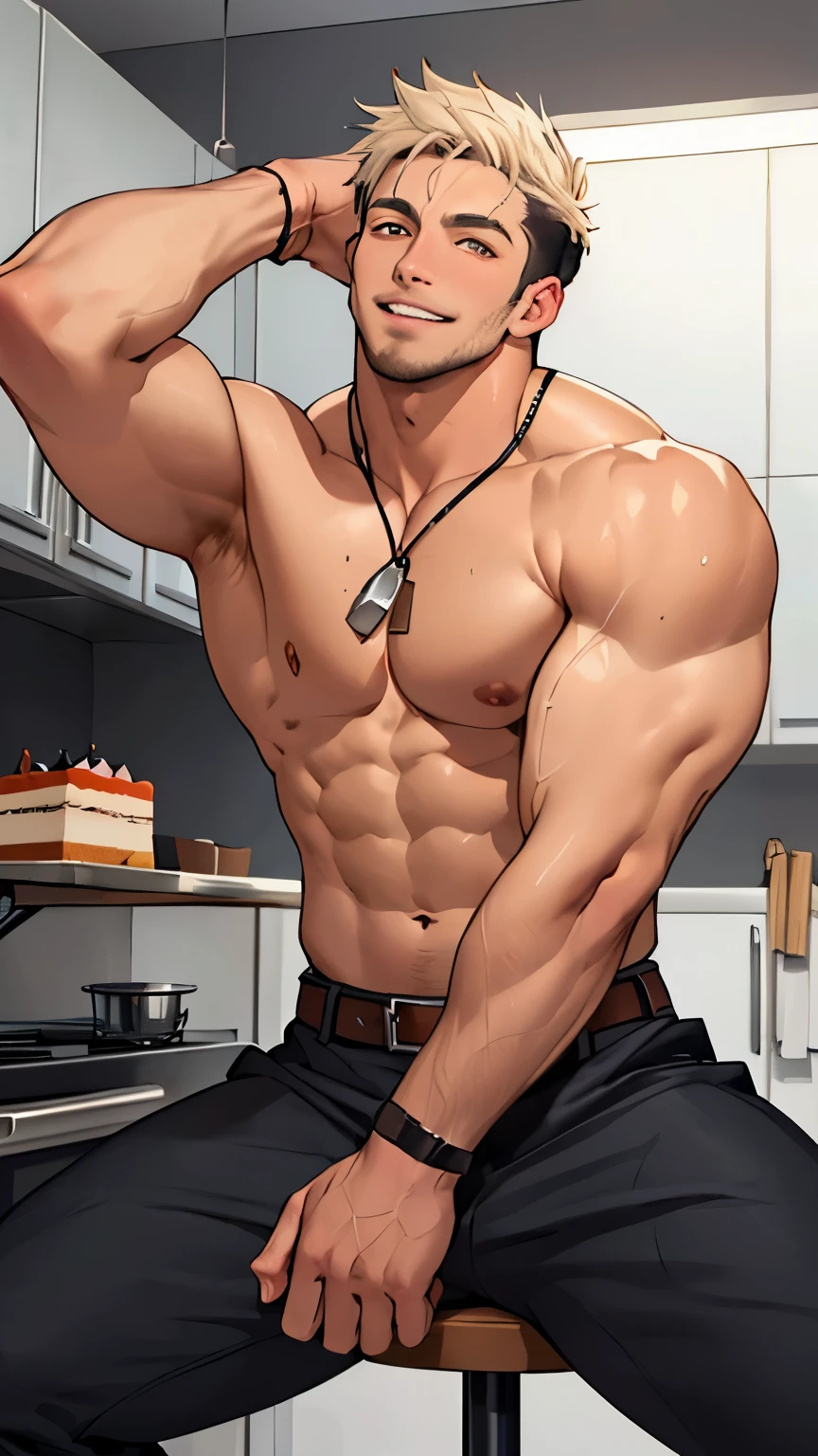 manhandsome,Not wearing a shirt,white skin,หน้าhandsome,shirtless,high definition,Masterpiece,short hair,Arm muscles,Chest muscles,smile, be happy,Wear cream-colored slacks.,,V-shaped,making pastry dough,Enter the kitchen with pastel colors..,Beat the dough to make dessert.,ร่างกายman,sexy body,Cake chocolate,หน้าhandsome,Cream color hair,Moisturized mouth,seductive eyes,topless,brown eyes,whipped cream,4k,Beat the pastry dough,perfect body,perfect belly,Body Show,sharp photo,Studio Lights,Hot person,chocolate,spread your legs,Clear body,chocolate spread,bright colors,sloppy,Pleading faces,Masterpiece, only, perfect eyes, short hair ผม, The body has moderate muscle., , Cool pose, handsome, shirtless, look good, ((best quality)), ((Masterpiece)), (detailsed), perfect face, man,ร่างกายของman,muscle,strong,shirtless ,slightly above,10,more than_details,best quality,Sharp focus,Masterpiecedetails eyes,extreme details,super details,bright colors,movies,High quality,Tie your hands..,look up,close to the body,leather belt,Playful,white teeth,Panty Rim