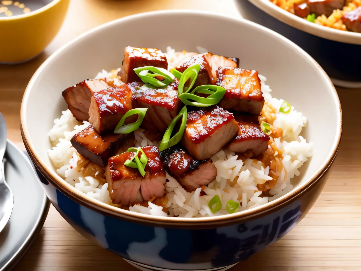 A bowl of char siu rice