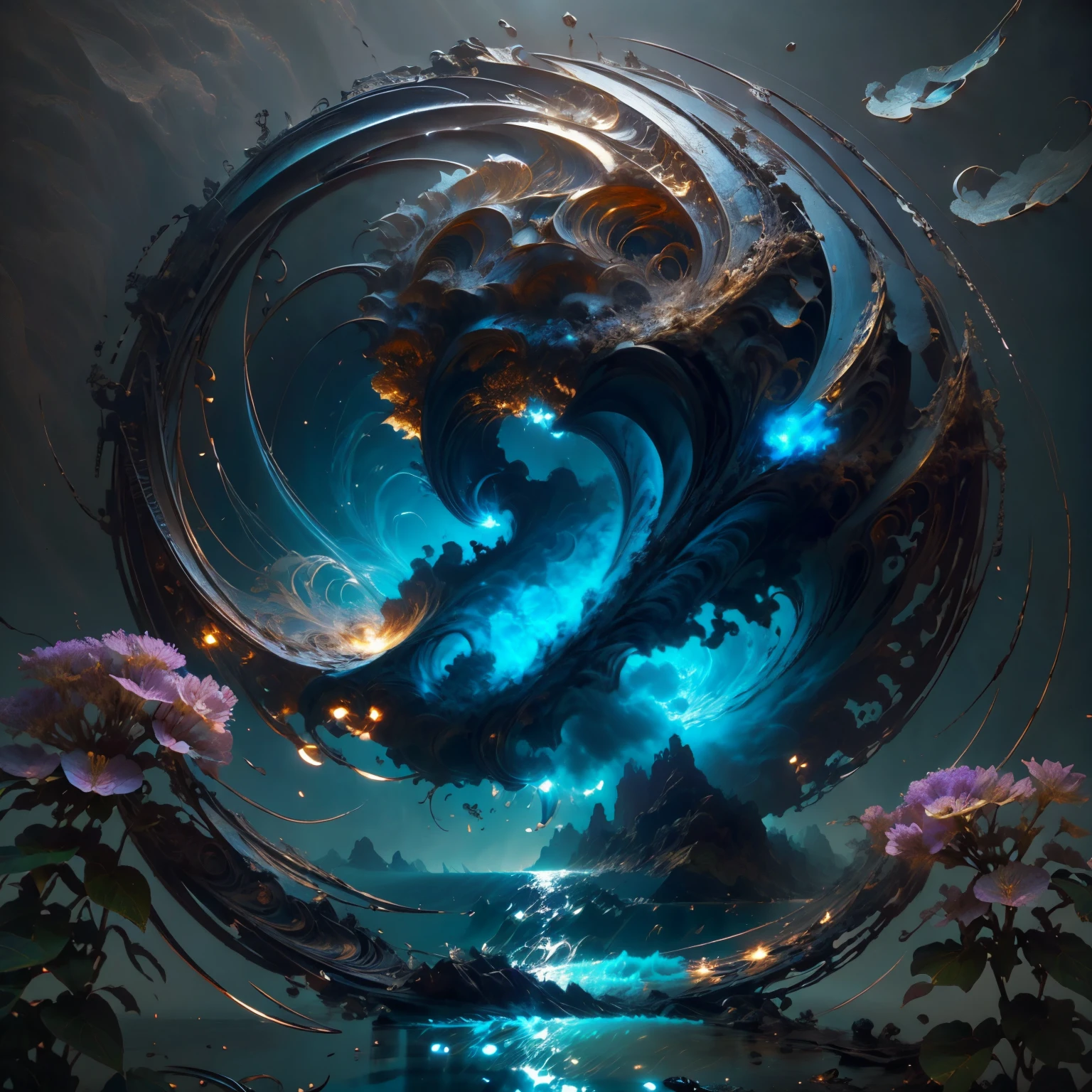 ((Seaart logo)) !top quality! masterpiece! High quality logo. 3D-визуализация. unreal engine. Highest quality, details, textures, materials, and clear forms (smooth glass, synthetic material, fake diamond, plastic, metal). Blue radiance from the depths of forms, Seaart logo!, 3D логотип. One . Front camera view, art deco, high detail, modern, gothic art, Fauvism, Contemporary art, constructivism, pop art, Hyperrealism, Pixar, depth of field, glowing light, ray tracing, light reflection. Hydrangeas, park, lake, Little Hill, Pebble path, Wallpaper, art deco, high detail, Cubist Futurism, surrealism, modern, gothic art, atmospheric perspective, the panorama, perspective, Diffraction spikes, masterpiece, Best quality, anatomically correct, high details, 8K .