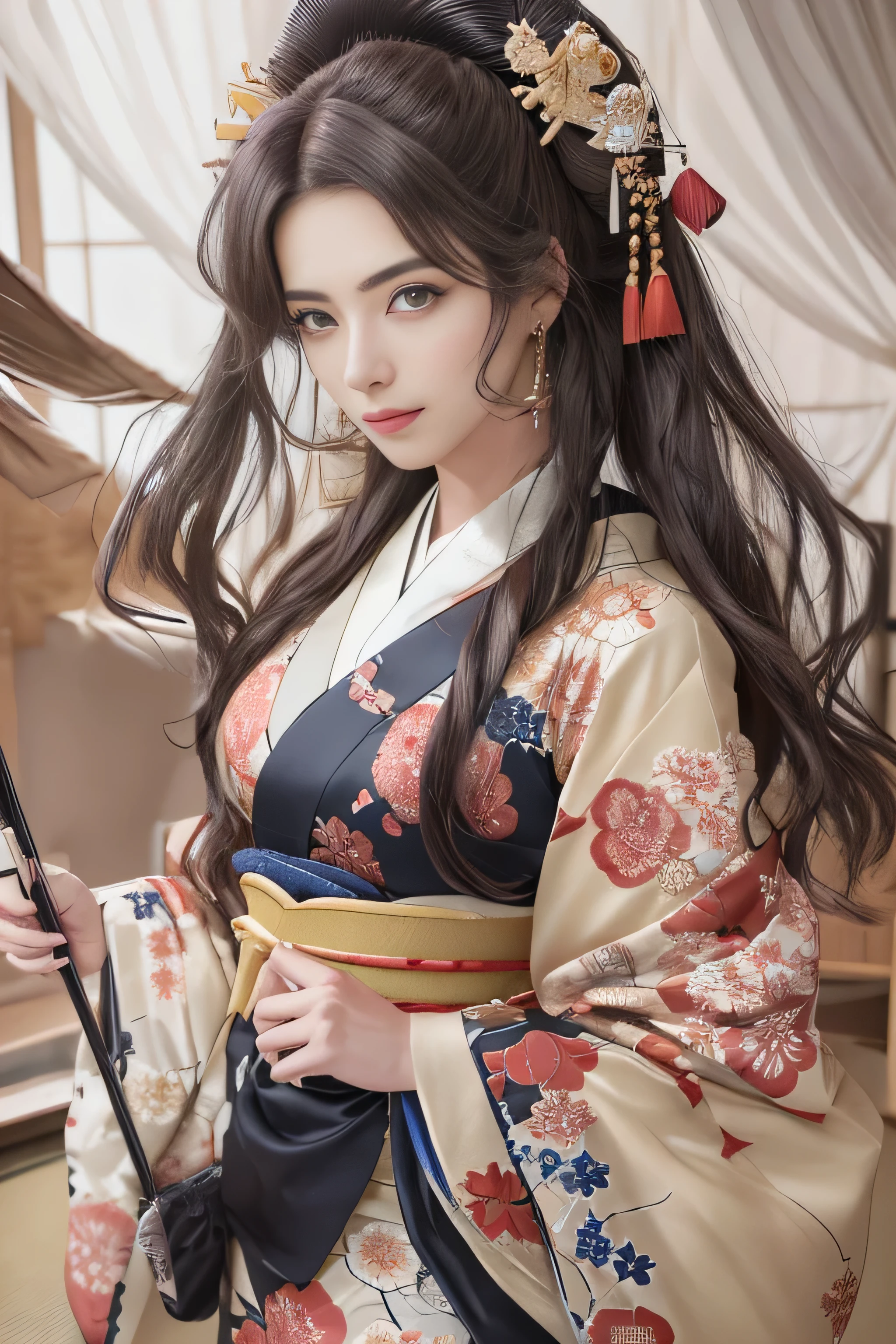 highest quality、High resolution、Super detailed、masterpiece、(Live shooting:1.5)、genuine:1.5、photogenuineistic:1.5、very delicate and beautiful、small details、(Japan around 1700:1.5)、1 female、(super beautiful)、(beautiful face:1.5)、(detailed face:1.5)、(fine eyes)、(detailed lips)、(detailed nose)、Kunoichi、(Ninja Costumes)、(barefoot:1.5)、(spread your legs:1.5)、(In a room of the feudal lord's mansion:1.5)、(At SFW)