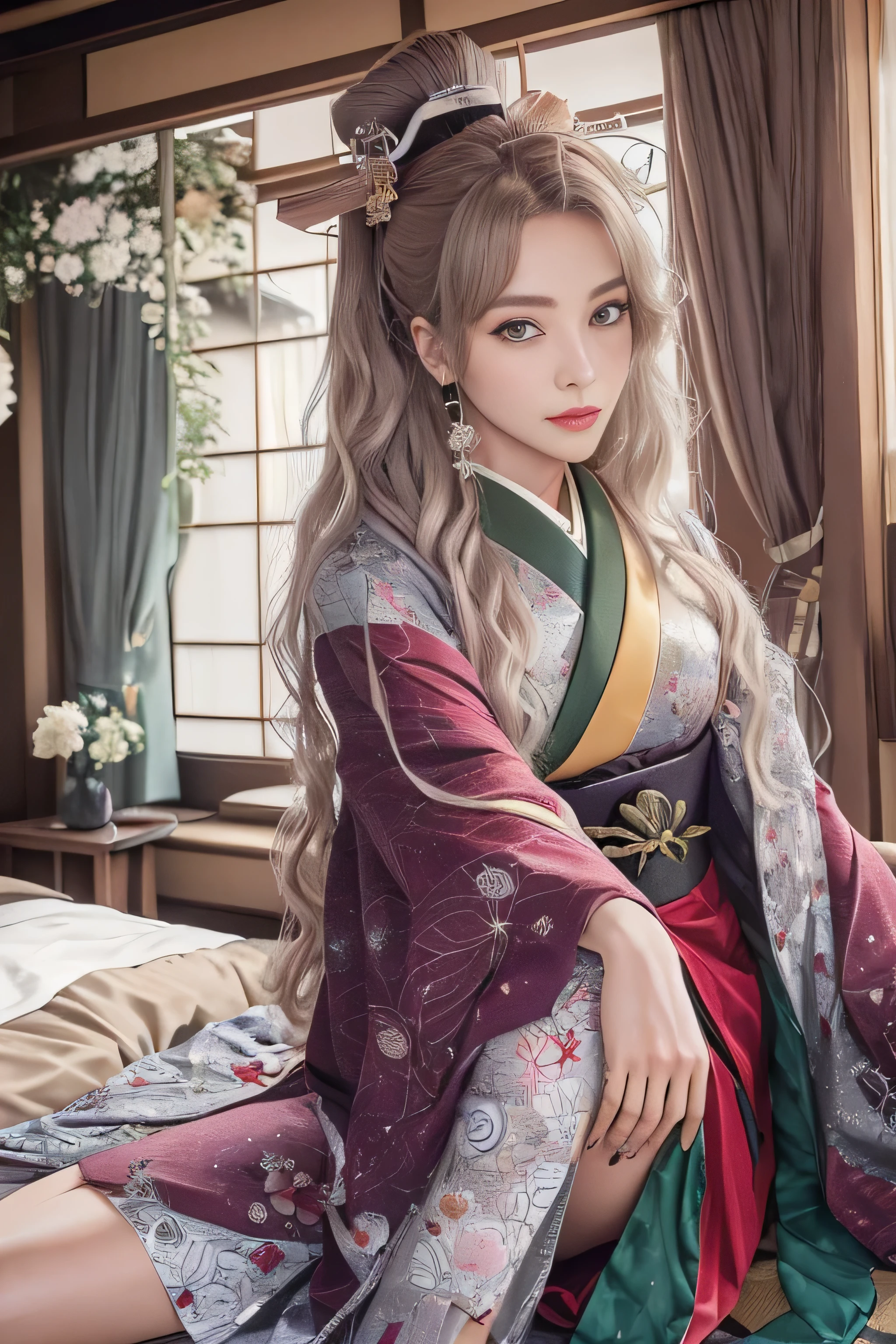 highest quality、High resolution、Super detailed、masterpiece、(Live shooting:1.5)、genuine:1.5、photogenuineistic:1.5、very delicate and beautiful、small details、(Japan around 1700:1.5)、1 female、(super beautiful)、(beautiful face:1.5)、(detailed face:1.5)、(fine eyes)、(detailed lips)、(detailed nose)、(Kunoichi)、(Ninja Costumes)、(barefoot:1.5)、(spread your legs:1.5)、(In a room of the feudal lord&#39;s mansion:1.5)、(At SFW)