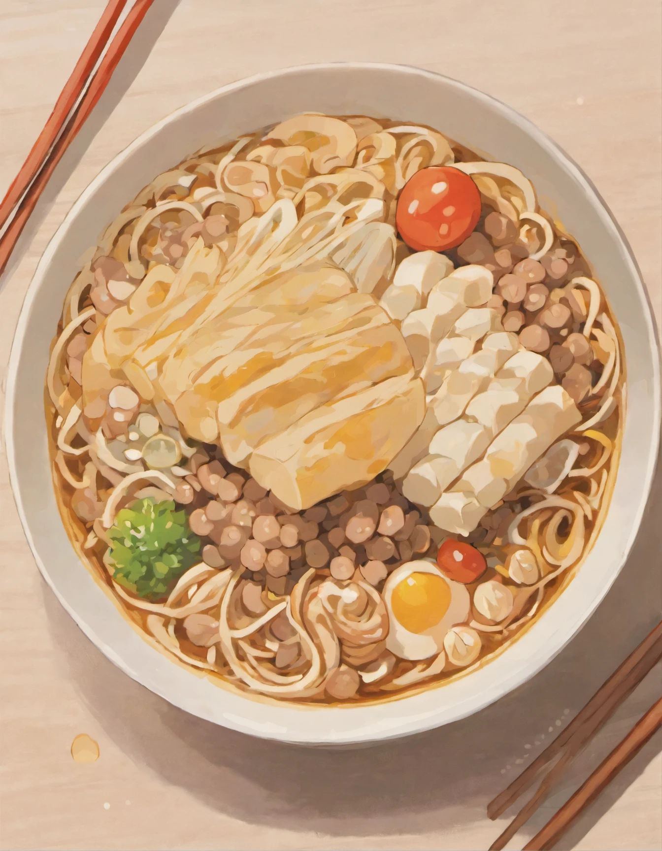 Soba: Thin buckwheat noodles, usually served either hot in a broth or cold with a dipping sauce. Drawn by sowsow,