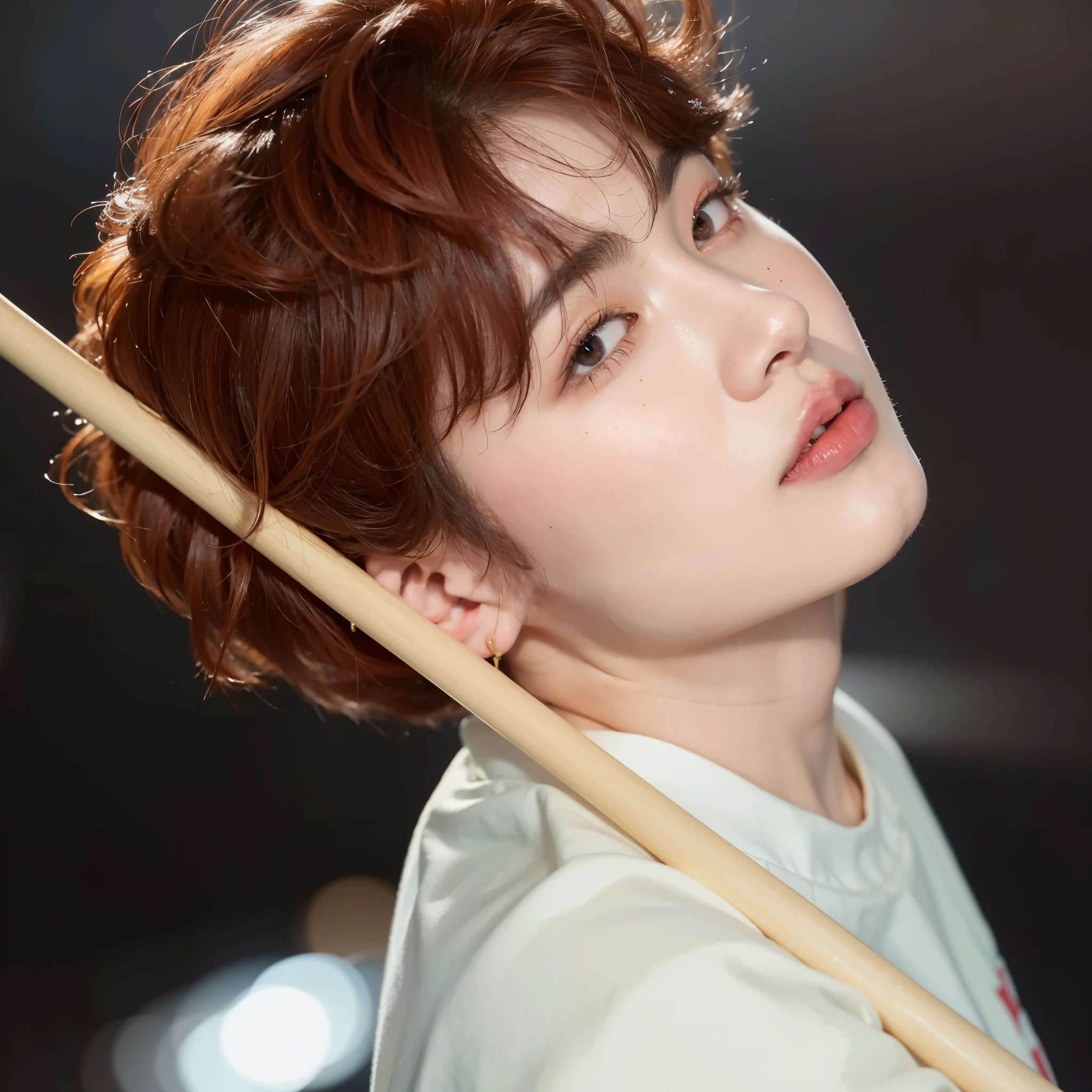 sharp asian boy with a baseball bat in his hand, Jungkook, cai xukun, Yanjun Chengt, Jimin, kpop idol portrait, young pale angel, closeup foto de retrato, foto de retrato, hyung tae, inspirado em Kun Can, inspirado em Bian Shoumin, Hong junho hyung, taejune kim, Jinyoung Shin, inspirado em Yanjun Cheng