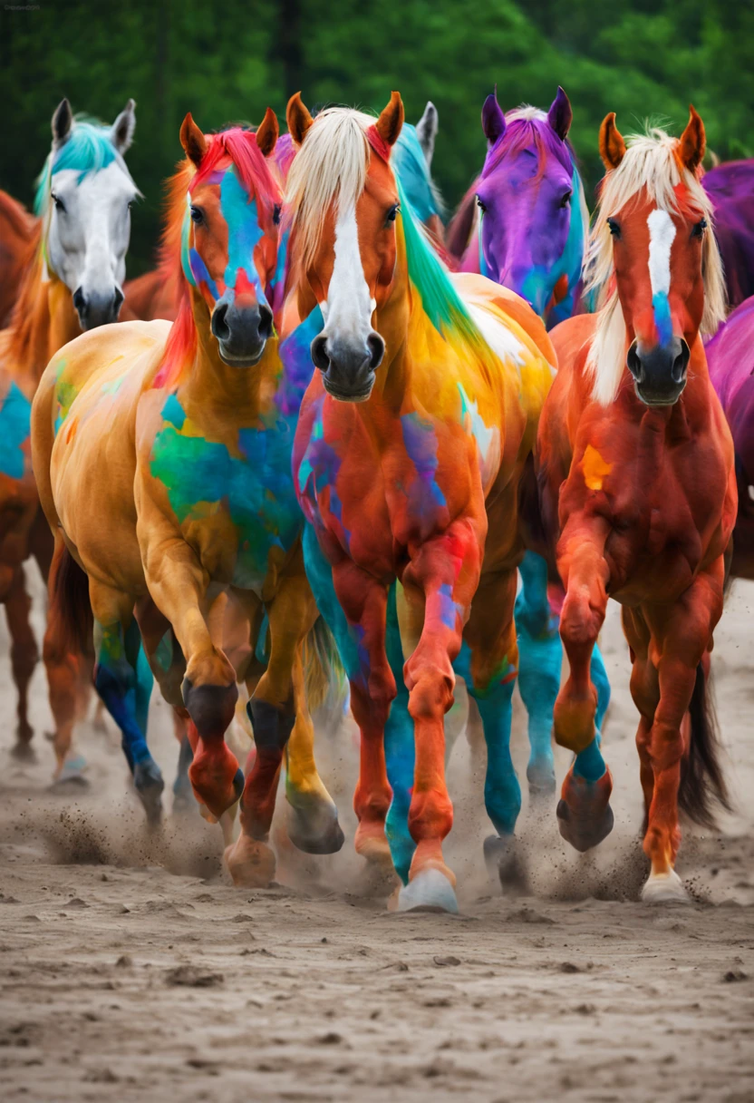 Colorful Horses
