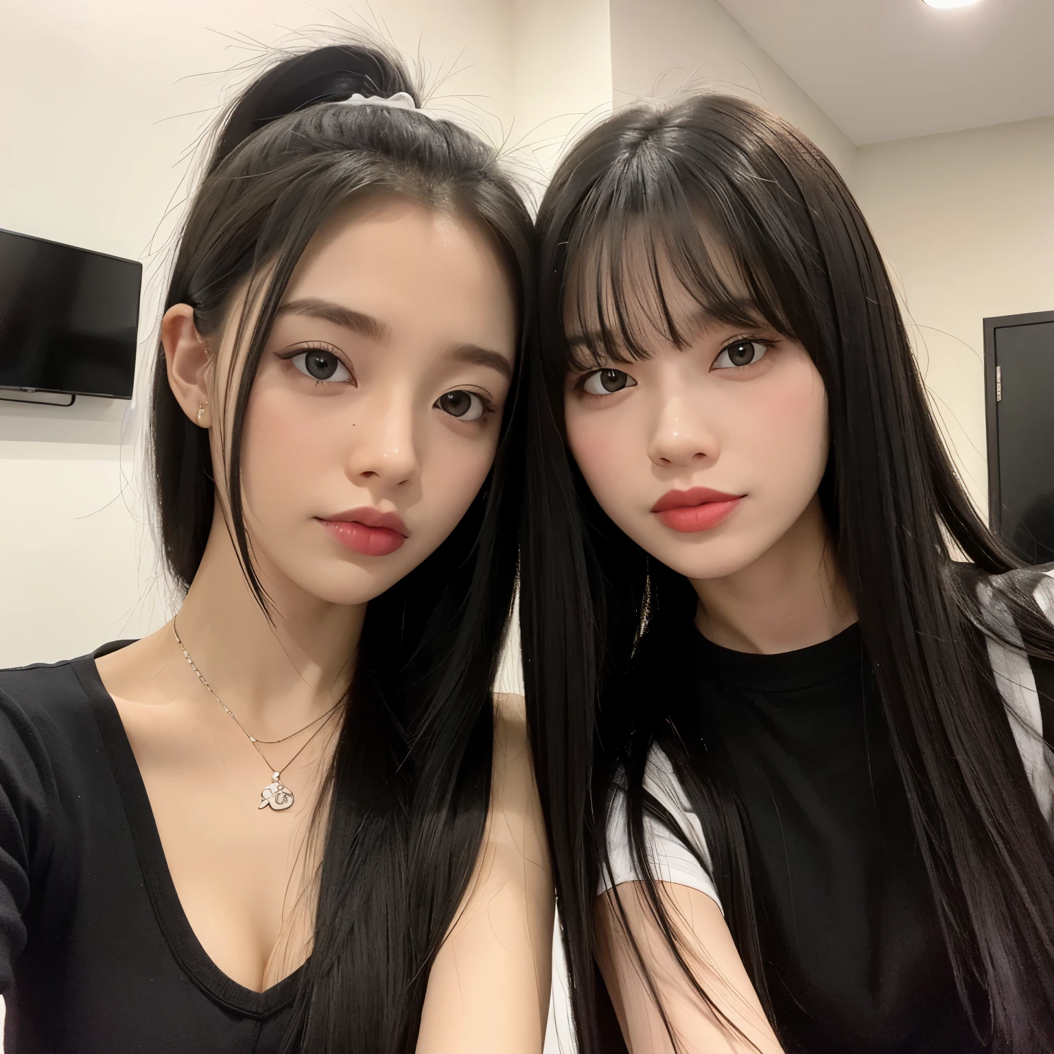 black girl and white girl hanging out