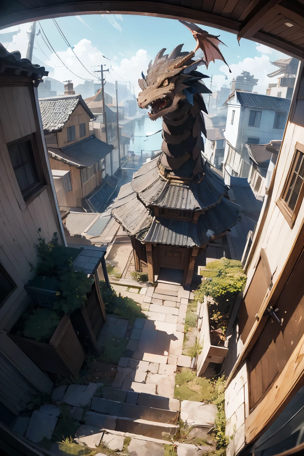 absurdres, highres, ultra detailed, (1dragon:1.3),
BREAK
, Design a beautiful temple scene, with intricate architecture, lush gardens, and a sense of peace and spirituality.
BREAK
, Create an image of a destructive demon, with fearsome features, dark powers, and a thirst for chaos and ruin.
BREAK
, Design an image with a fisheye lens effect, capturing a wide field of view with a distinctive, curved perspective.
BREAK
, Create a rooftop view in an urban setting, with panoramic cityscapes, dramatic skylines, and a sense of elevation.
BREAK
, Illustrate a tender moment between a parent and , capturing their bond, love, and connection.
BREAK
, Illustrate an image using pointillism, with tiny dots of color meticulously placed to create a cohesive and visually stunning whole.