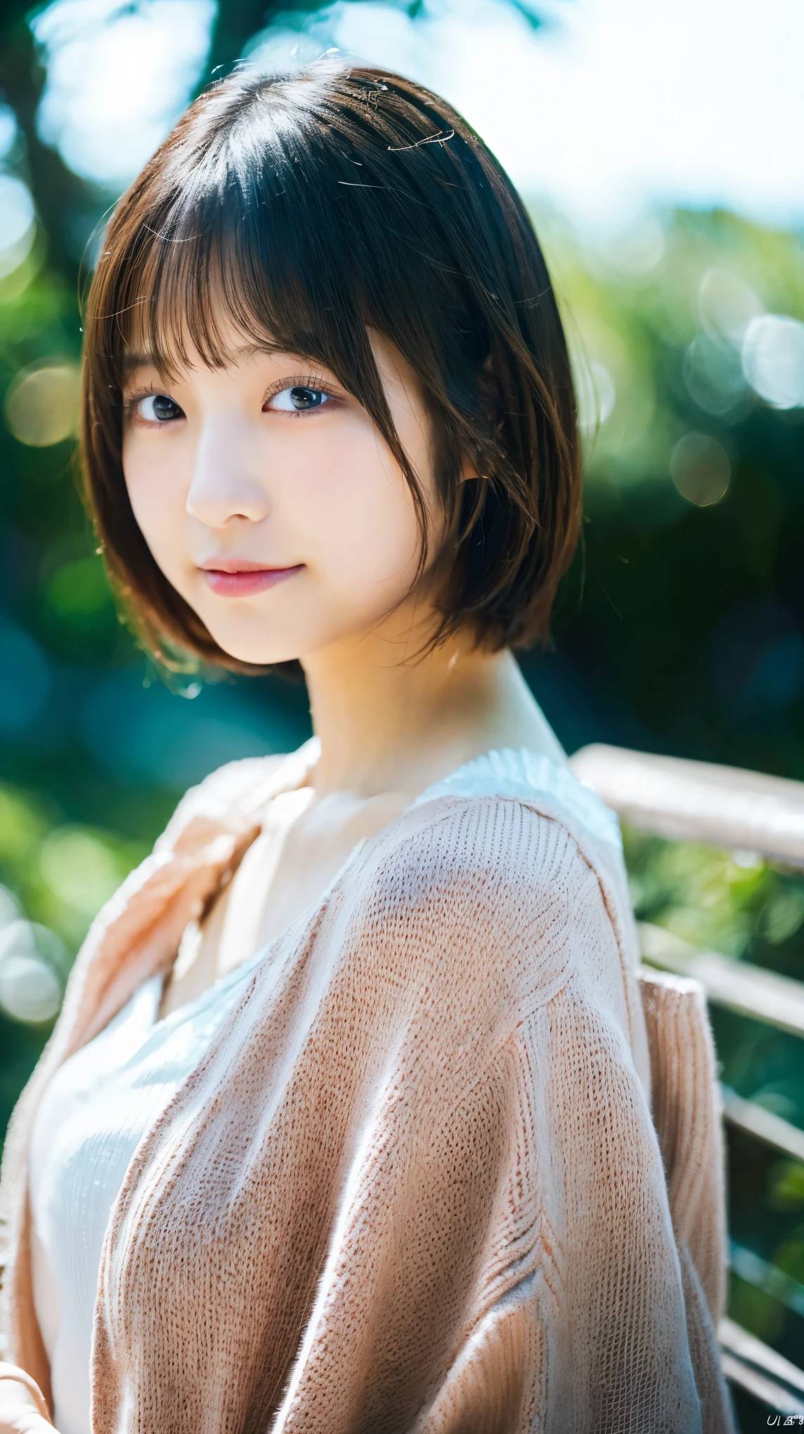 (ultra high resolution:1.2), japanese idol girl, short hair,