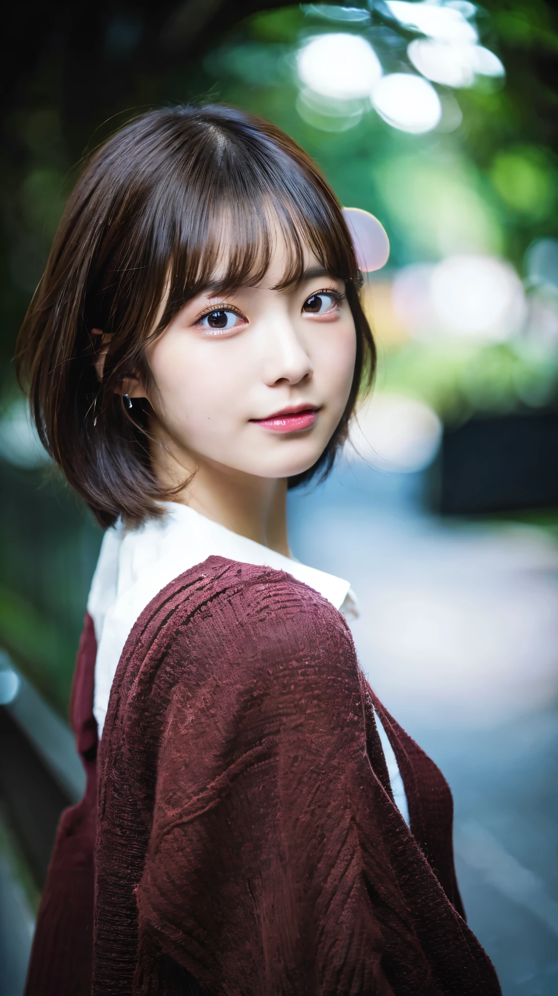 (ultra high resolution:1.2), japanese idol girl, short hair,