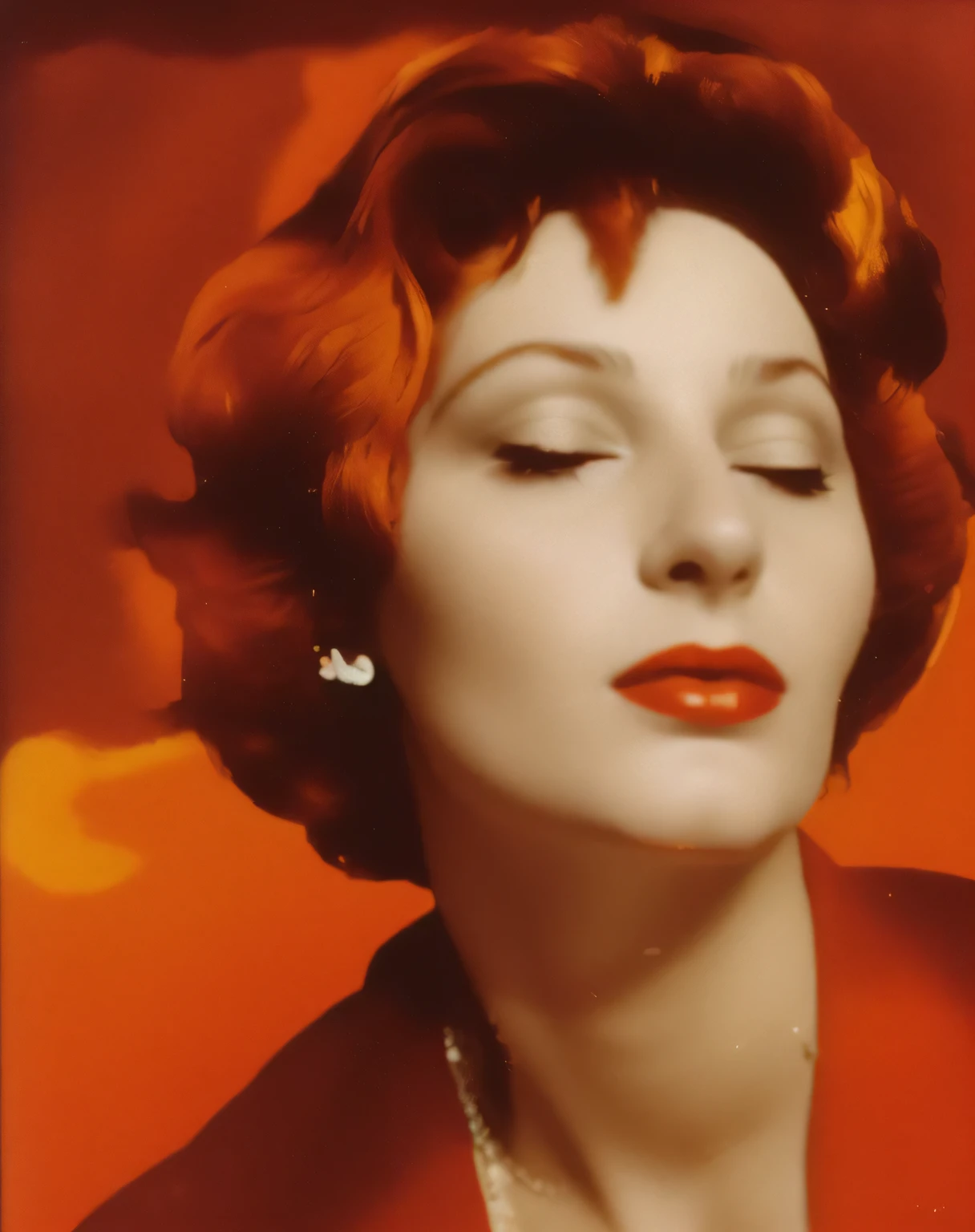 um close de uma mulher com os olhos fechados e um colar, Helene Frankenthaler, jean dupas, Marjorie Cameron, Maya De Quem, Fotografia de Charline por Heyl, Tenente Maurycy Gottlieb, Meret Elisabeth Oppenheim, Rene Margitte, by Mario Sironi, inspired by Mario Sironi