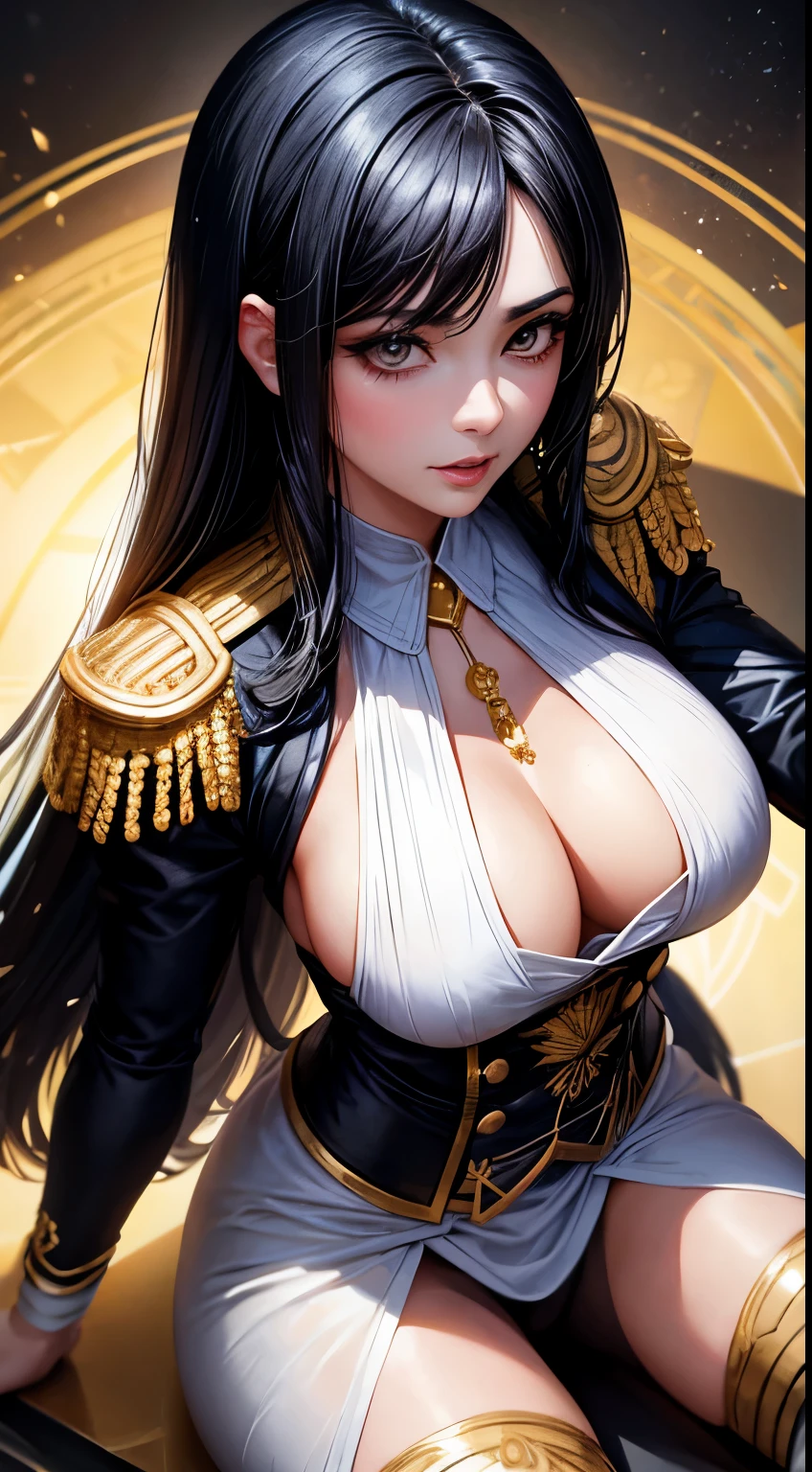 Woman, 30 years, adult, black hair, sexy karatê uniform, nigth, soft ligth, face detail, from above, fingers --style realistic-imagine -