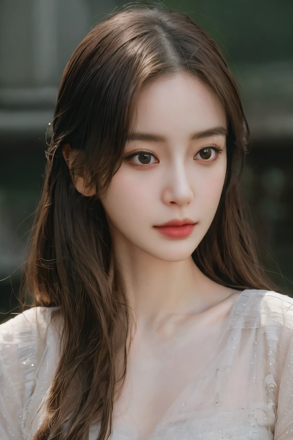 hyper realistic lifelike texture dramatic lighting unreal engine trending on art station, award winning photo, nikon RAW photo,8 k, Fujifilm XT3,masterpiece, best quality, realistic, photorealistic, ultra detailed, extremely detailed face, solo,1girl, standing, fashionable and trendy atmosphere, high-end makeup products, and a stylish expression on her face, close up, t-shirt