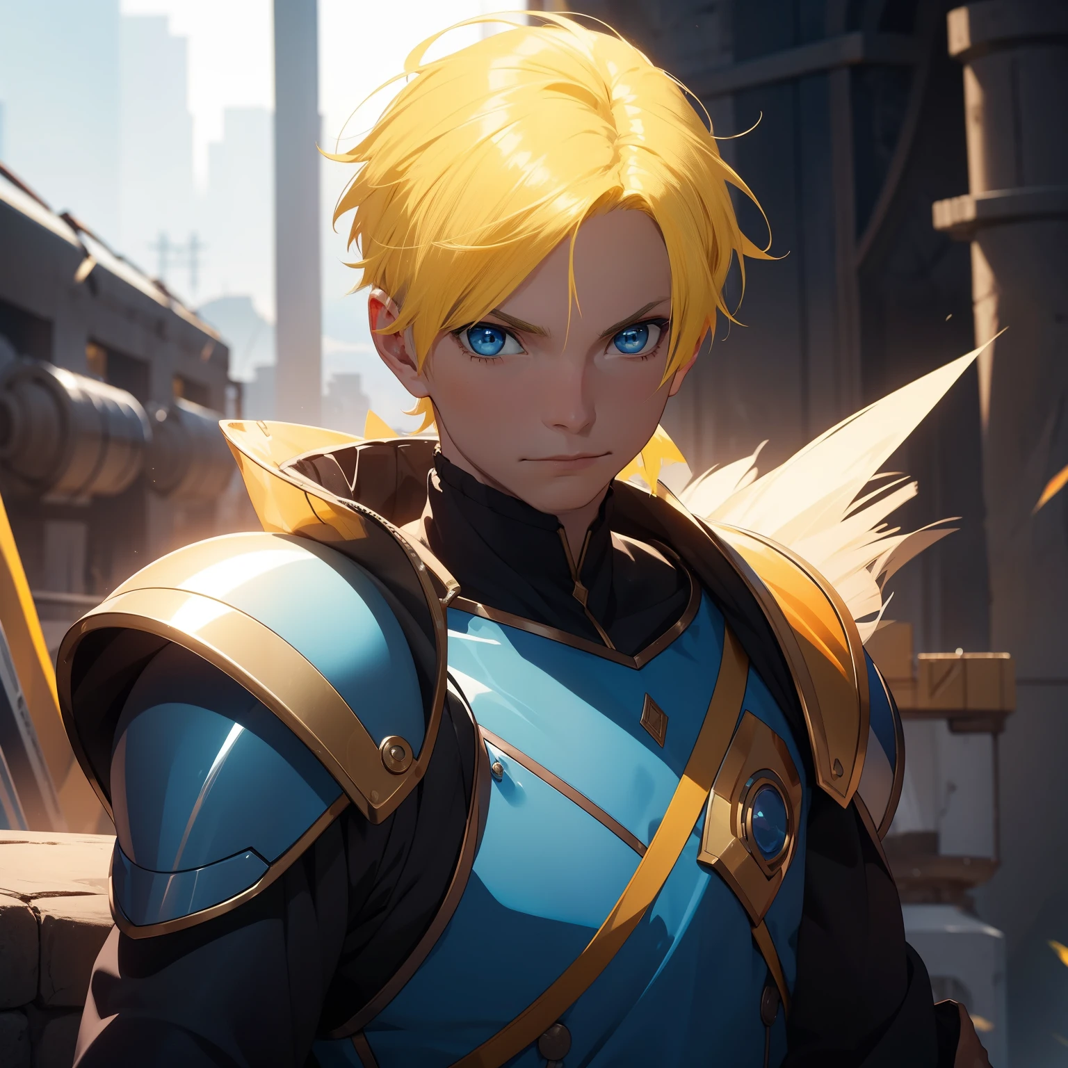 Young guy, ((short Yellow hair)), ((blue eyes)), prince, Armor Suit, Masterpiece, hiquality