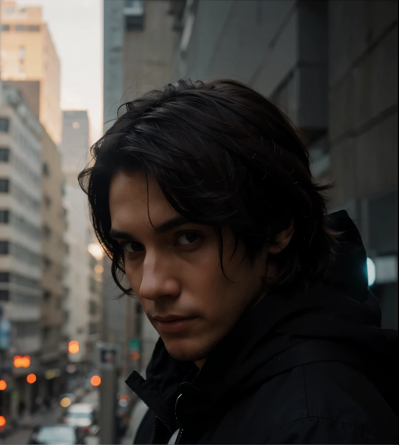 Change background cyberpunk handsome boy realistic face with parrot