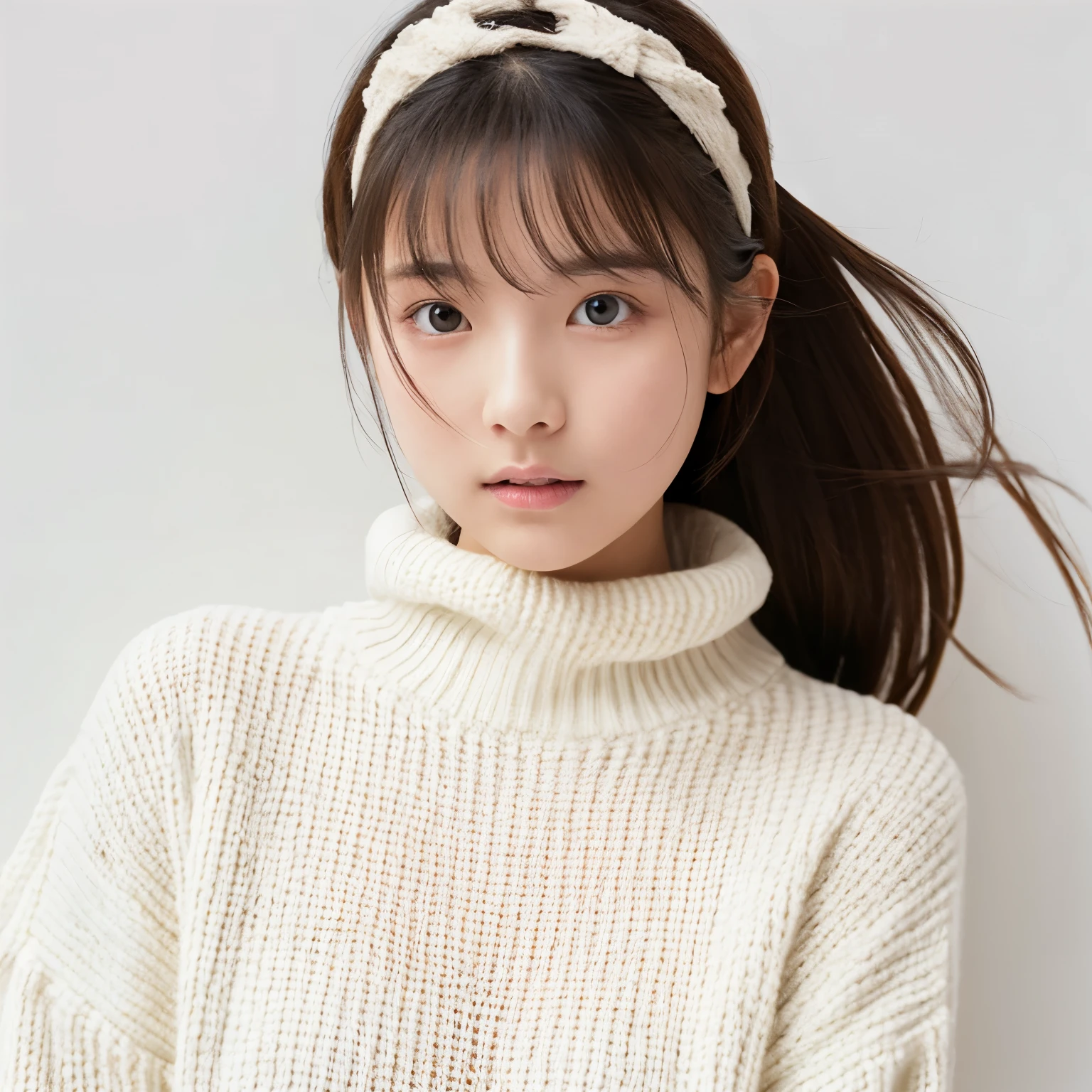 1 girl,sweater,white background,