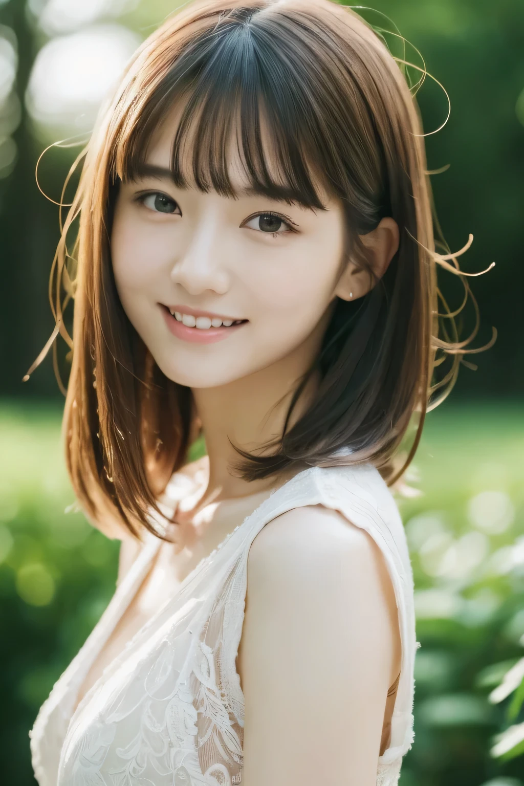 (((masterpiece))), highest quality, very detailed, detailed background, very beautiful girl, Japanese, 16 me,  detailed face, bangs, smile, (whole body:1.3), (random hairstyle :1.2), (young face), (perfect body:1.1), blouse, summer, In 8K, wallpaper, wonderful, finely, Super detailed, ultra high resolution, very detailed, Pure erotic face, very detailed目と顔, beautiful and detailed eyes, very detailed肌, no makeup, (natural skin),