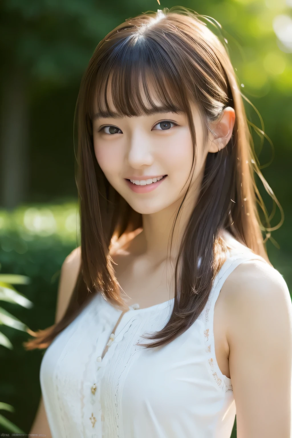 (((masterpiece))), highest quality, very detailed, detailed background, very beautiful girl, Japanese, 16 me, detailed face, bangs, smile, (whole body:1.3), (random hairstyle :1.2), (young face), (perfect body:1.1), blouse, summer, In 8K, wallpaper, wonderful, finely, Super detailed, ultra high resolution, very detailed, Pure erotic face, very detailed目と顔, beautiful and detailed eyes, very detailed肌, no makeup, (natural skin),