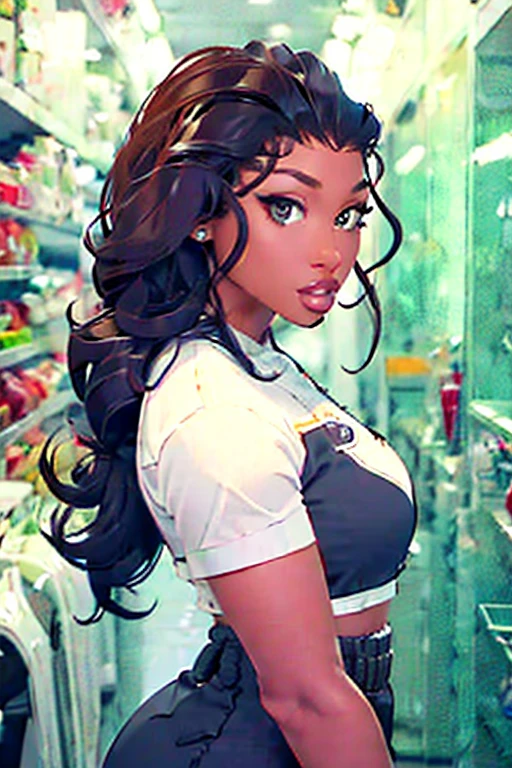 1girl, black female, mature female, dreads hair, dark skin, megan, megantheestallion, detailed background, masterpiece, super detail, 4K