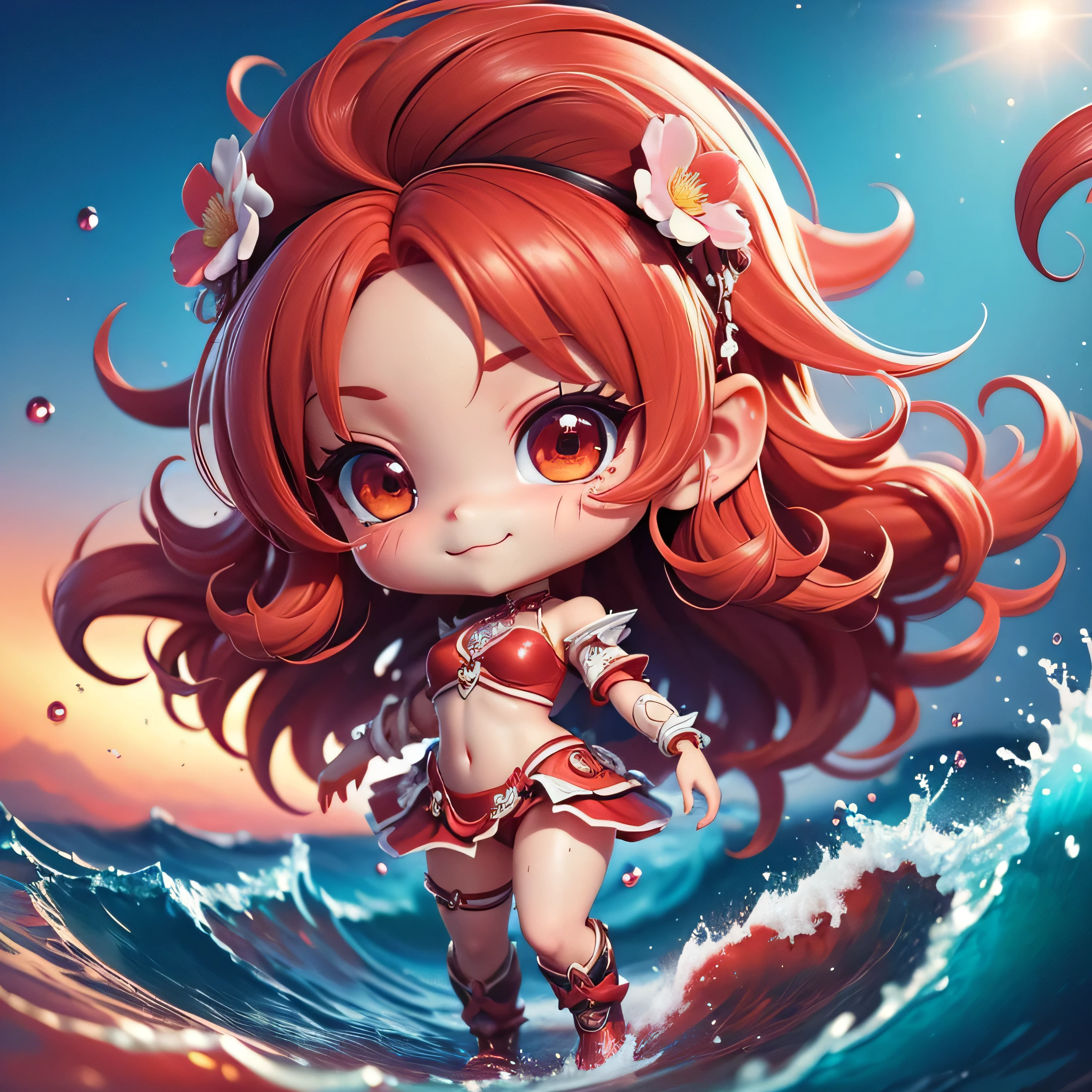 cute赤ちゃん少しアニメ、Bright red bikini、Open your mouth and be surprised、slutty makeup、detailed face、(((chibi 3d))) (highest quality), (debris flies)、((highest quality)), ((masterpiece)), ( extreme details, best details, official art, beautiful and aesthetic:1.2), depth, 構図 whole body, cute, (beautiful and detailed eyes:1), smile, Angel, (whole body:1.5), photograph, movie lighting, golden ratio、shiny red soap bubbles、見上げるsmileの接写、facing forward、(masterpiece、genuine、High resolution)、(1 girl):1.2)、korean girl、(highest quality), (debris flies), (1 girl), alone, dream-like、Highly detailed airbrush art(((Surgenuine))、intricate details、volume lighting、(masterpiece:1.2)、(highest quality)、The Super detailed、(moving composition:1.4)、Highly detailed colorful details with proper lighting、Atmosphere red light production、Dynamic deep red composition、ray tracing、The mirror reflects light、depth of field is shallow、Super detailed、mixing exposure、ticker、超masterpiece、Her eyes are glowing red、crimson hair、Her face is wet、A smile comes to her lips、An air full of smiles and adventurous spirit、backlight is red、Blue sky landscape、The light creates red waves、Crimson waves sway and create a red scenery..。Her courage and determination are condensed.、Eye-catching presence。her eyes shine red diamond color。