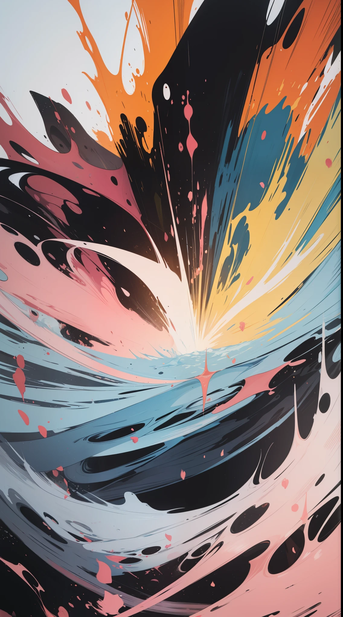 cores vibrantes, Foco Suave, vazamentos de luz, Atmosfera de sonho, encanto experimental, nostalgic appeal BREAK color field painting, Large Expanses of Color, Expressionismo abstrato, Tons ousados, impacto emocional, atmospheric depth, abordagem minimalista BREAK, Uma bonita, Ultra HD (ultra detalhes) Observando o espectador com roupas de rua no estilo hip-hop, diferente, colorido, longo, Cabelos altamente coloridos 🌈, Roupas escuras, Poeira estelar branca em partes escuras, absurdo, high resolution, Ultra detalhado, (1 garota : 1.3), cores vibrantes, Foco Suave, vazamentos de luz, Atmosfera de sonho,