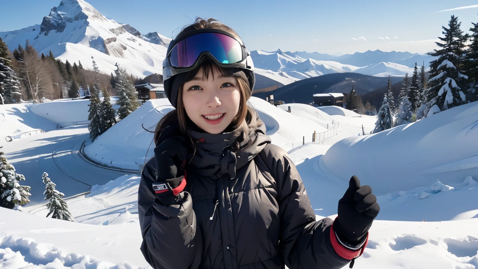 “Please use Stable Diffusion to describe the following elements in the passage:
1. Scene Description: Describe a scene where a beautiful woman is snowboarding in the snow-covered mountains, with sunlight shining and reflecting off the snow.
2. Woman’s Features: Provide detailed descriptions of the woman’s appearance and snowboarding style to convey her confidence and skill.
3. Harmony with Nature: Emphasize the harmony between the woman’s snowboarding and the surrounding natural scenery, highlighting stability and integration.
4. Emotions and Atmosphere: Use Stable Diffusion to convey the woman’s emotions towards her snowboarding and the atmosphere surrounding her.” ,Plump breast,